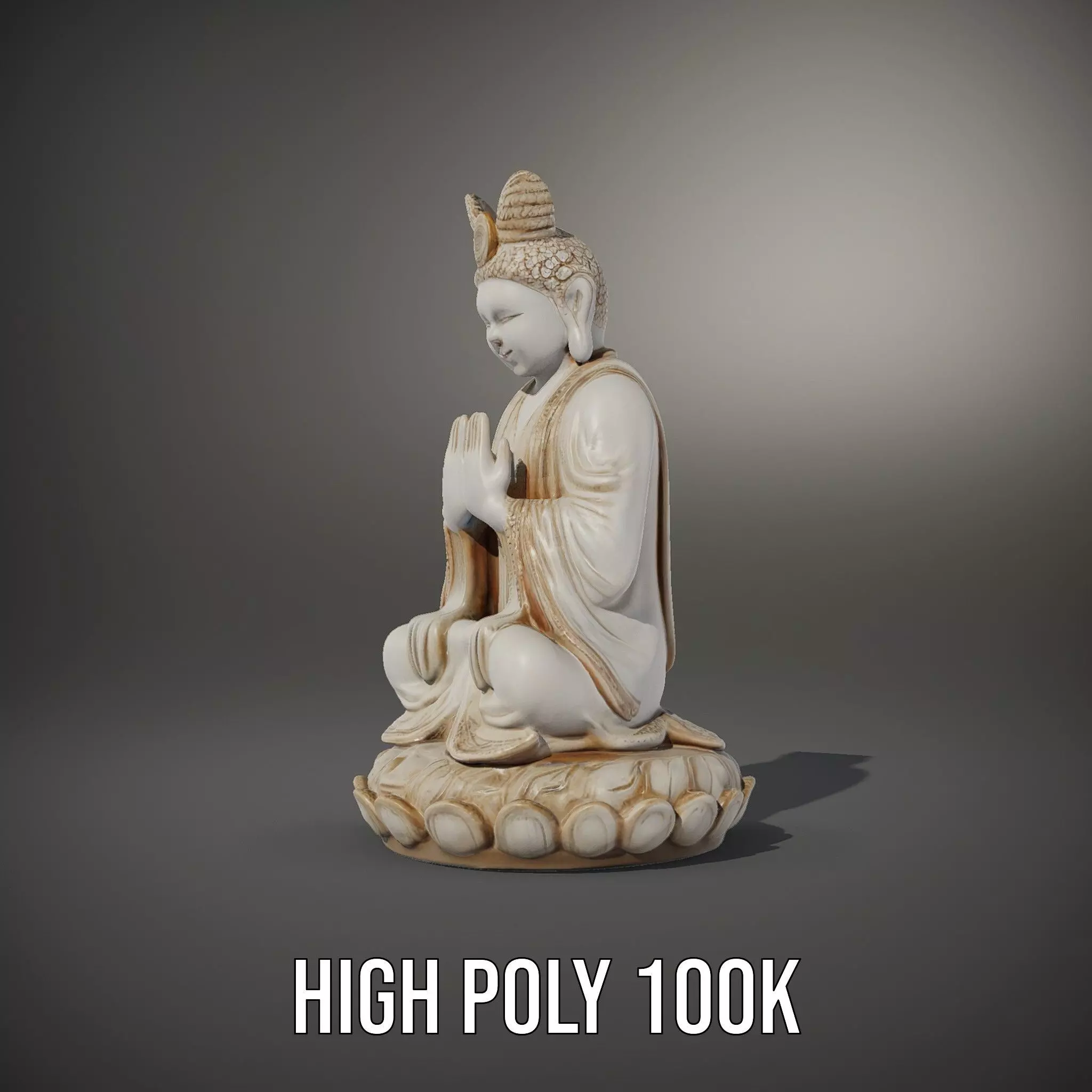 Serene Ivory Buddha model pack Low-poly 3D model_8