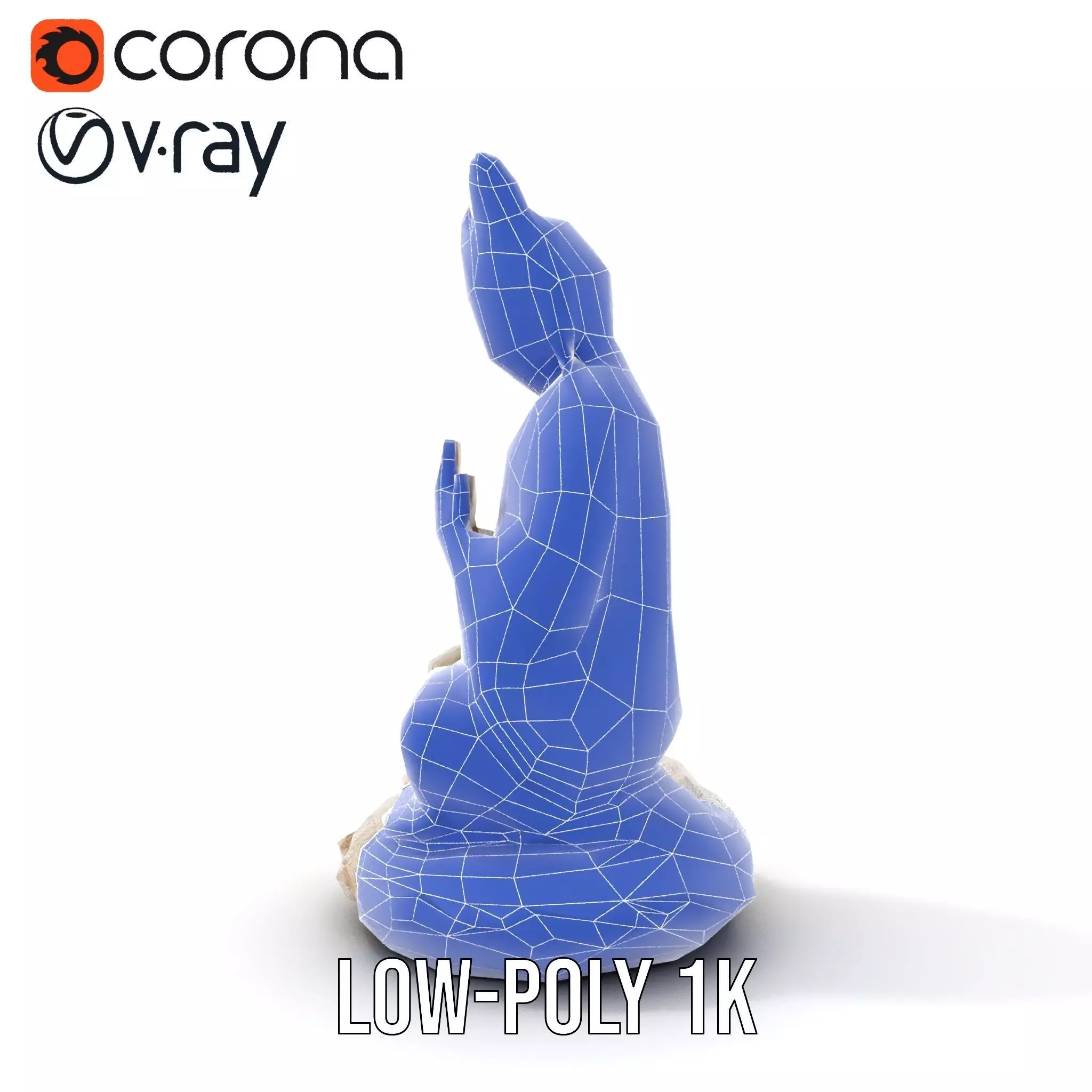 Serene Ivory Buddha model pack Low-poly 3D model_25