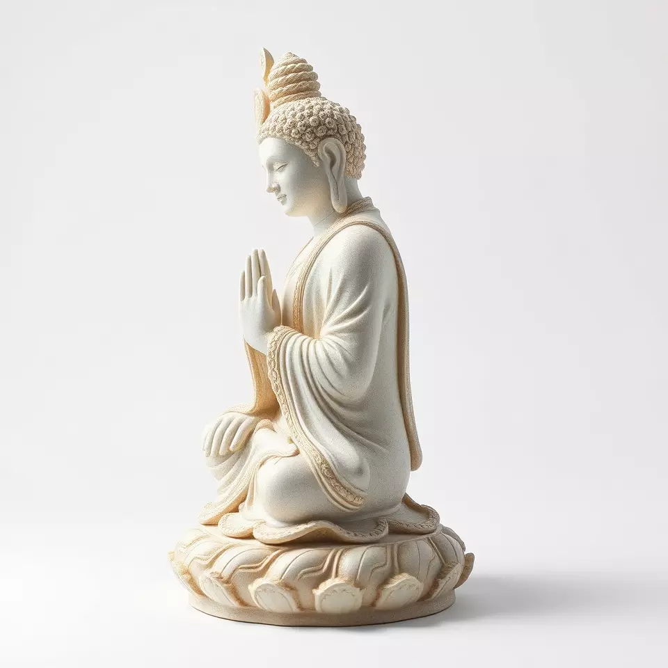 Serene Ivory Buddha model pack Low-poly 3D model_2