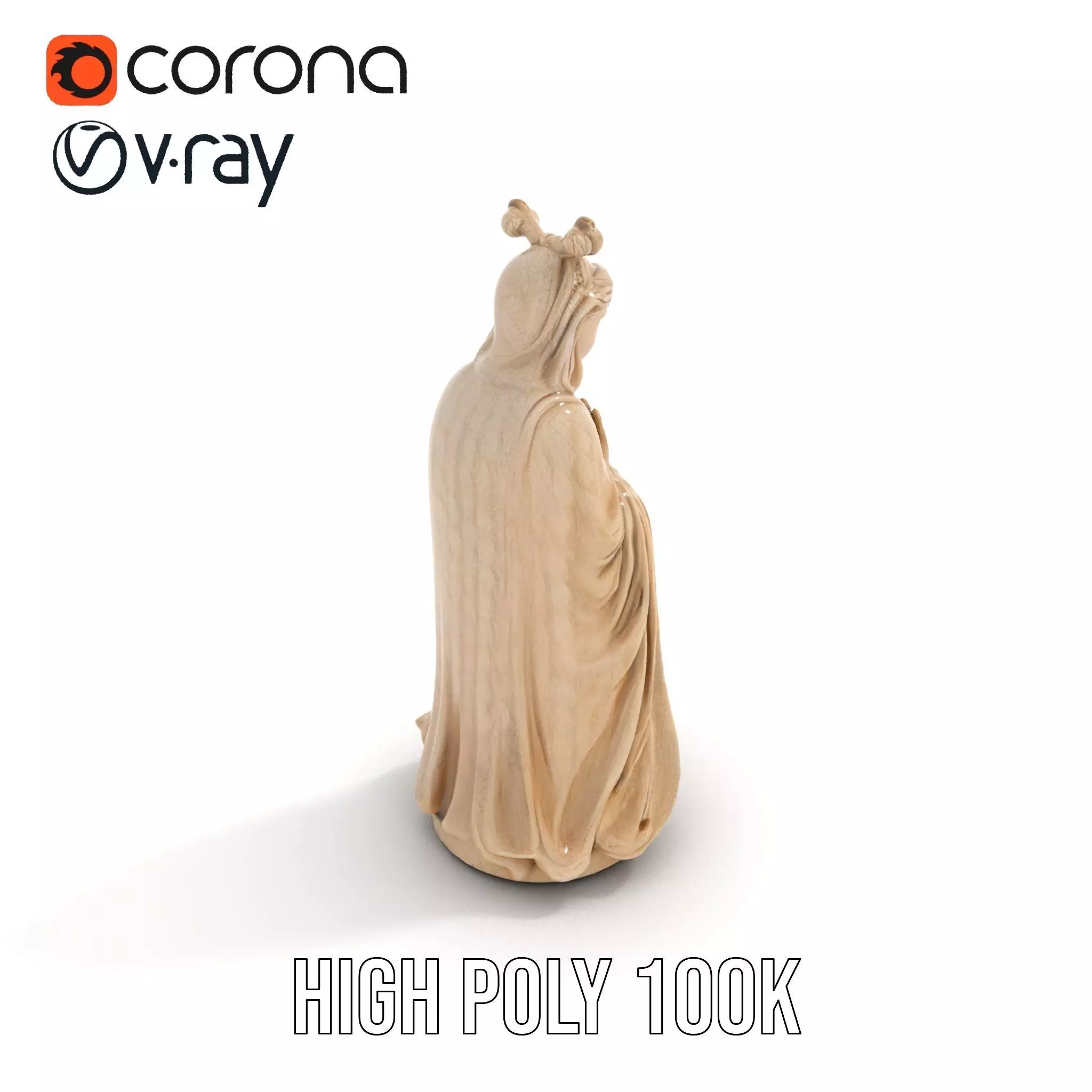 Serene Ivory Figurine model pack Low-poly 3D model_29