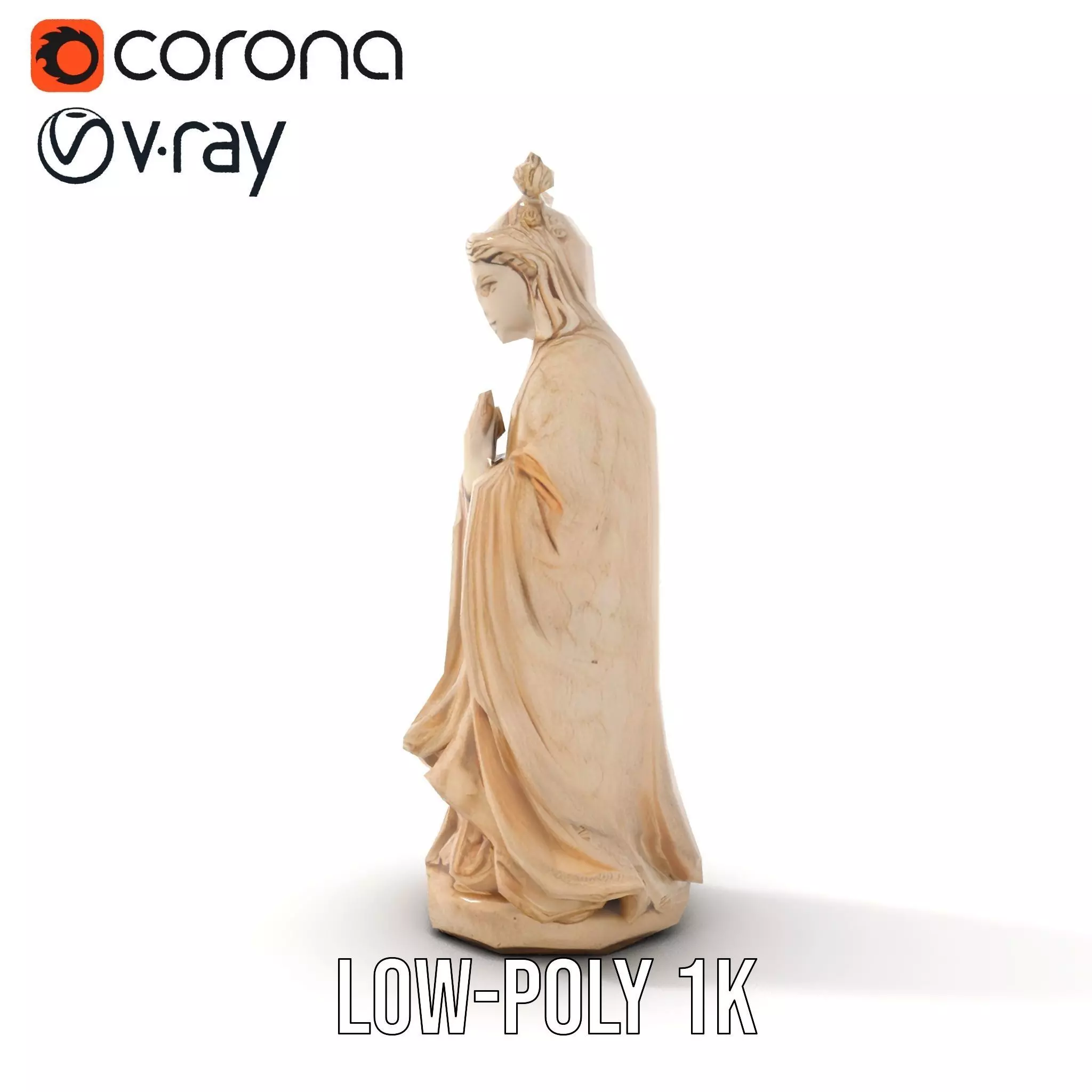 Serene Ivory Figurine model pack Low-poly 3D model_8