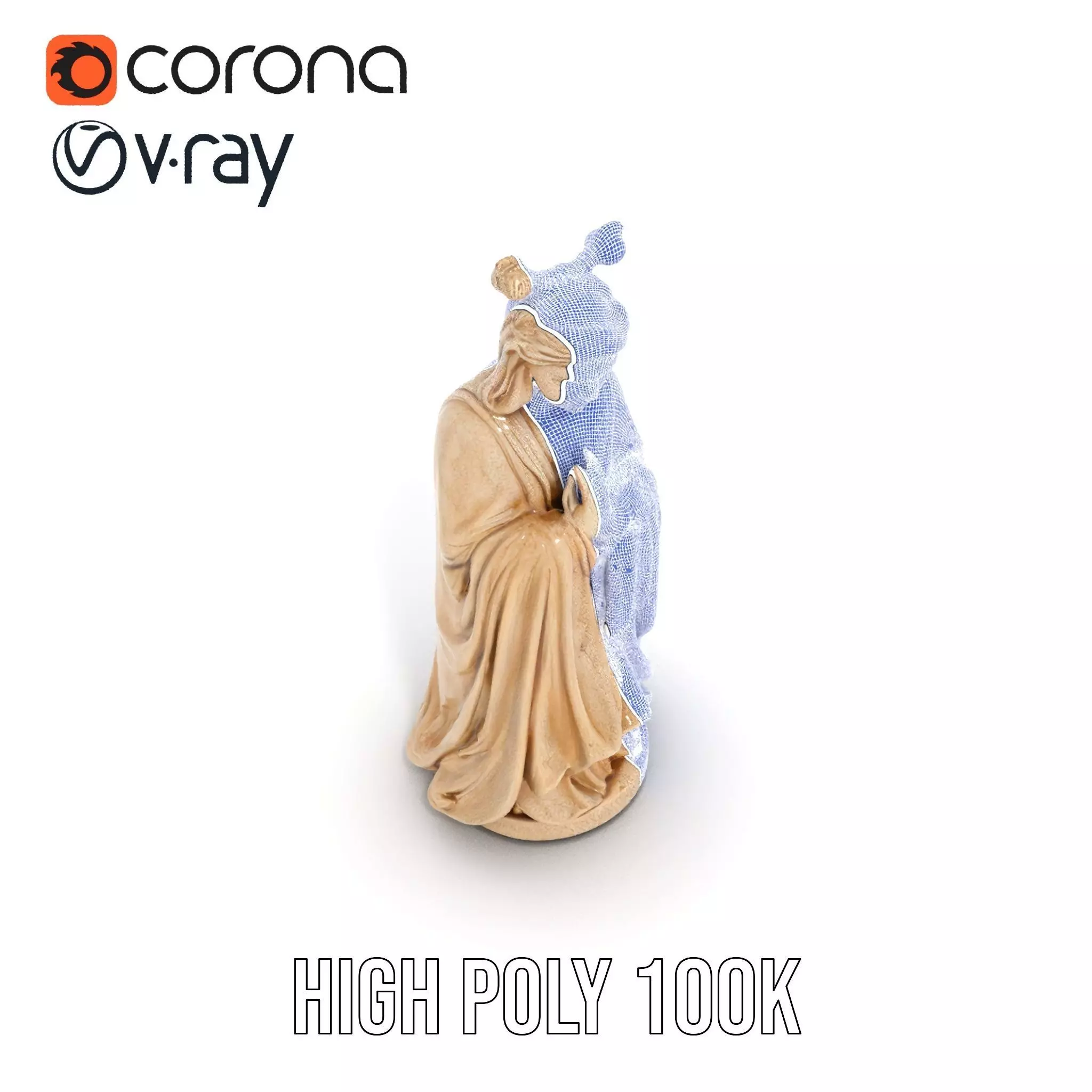 Serene Ivory Figurine model pack Low-poly 3D model_20