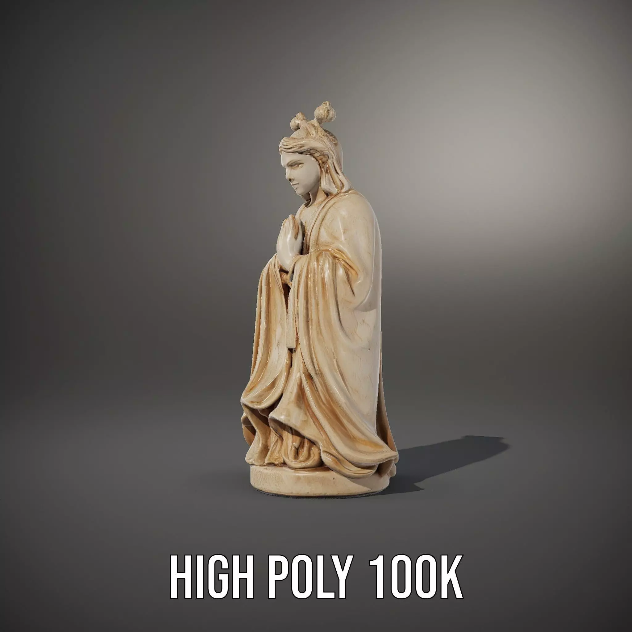 Serene Ivory Figurine model pack Low-poly 3D model_9