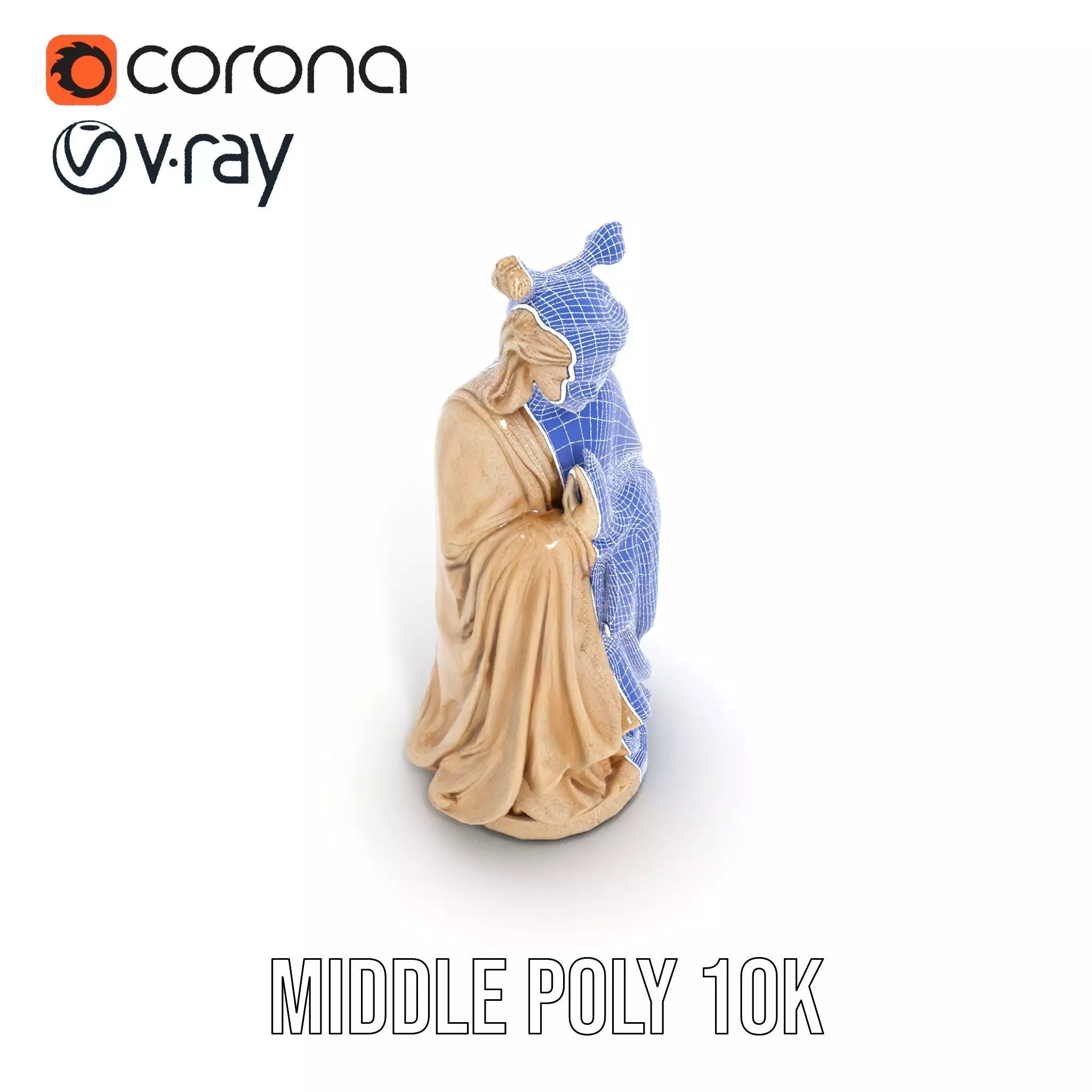Serene Ivory Figurine model pack Low-poly 3D model_6