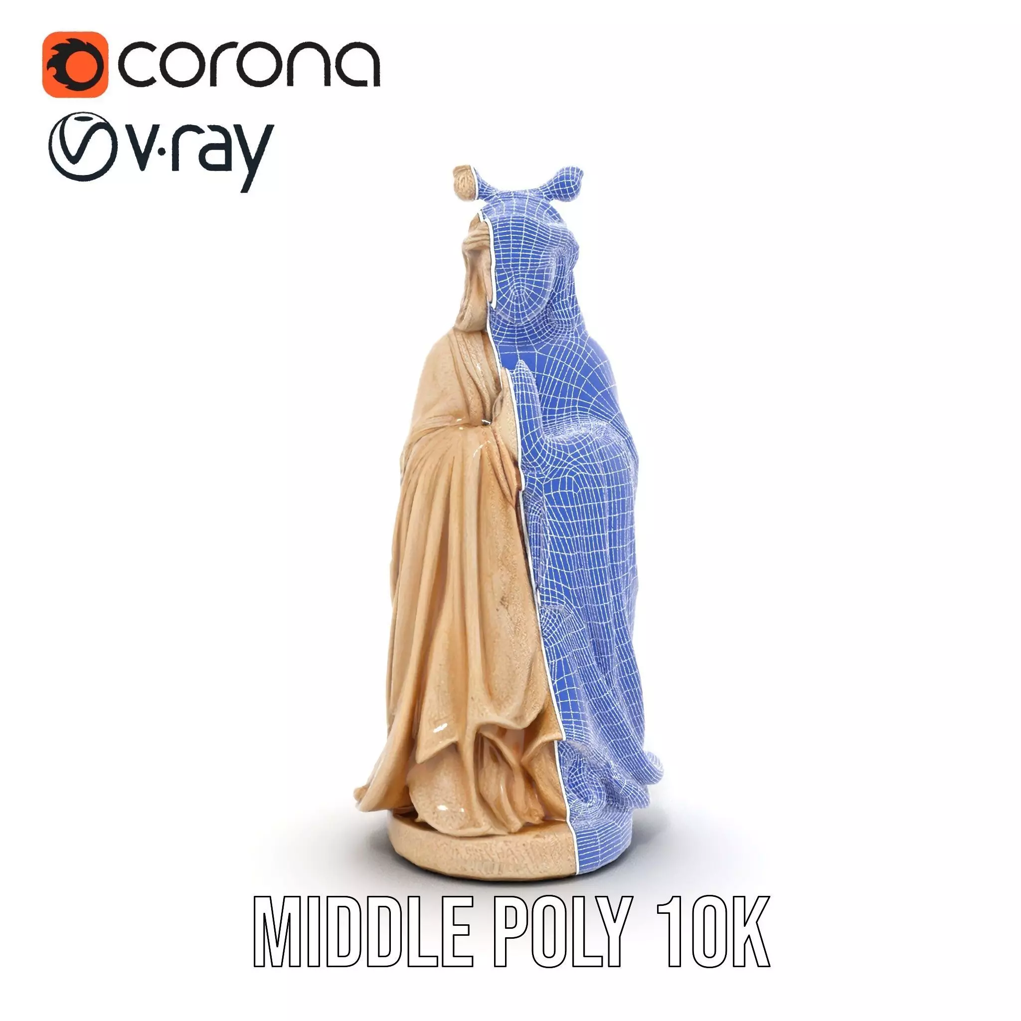 Serene Ivory Figurine model pack Low-poly 3D model_30