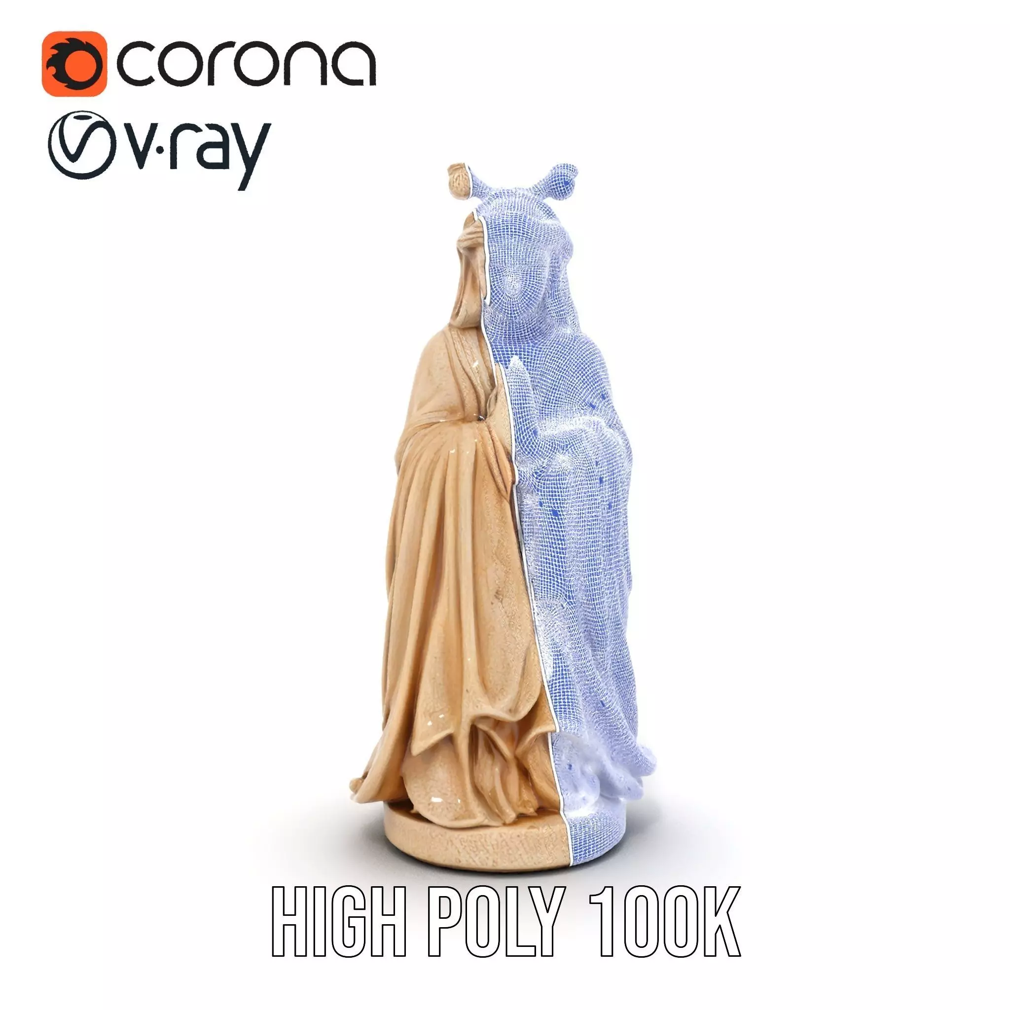 Serene Ivory Figurine model pack Low-poly 3D model_34