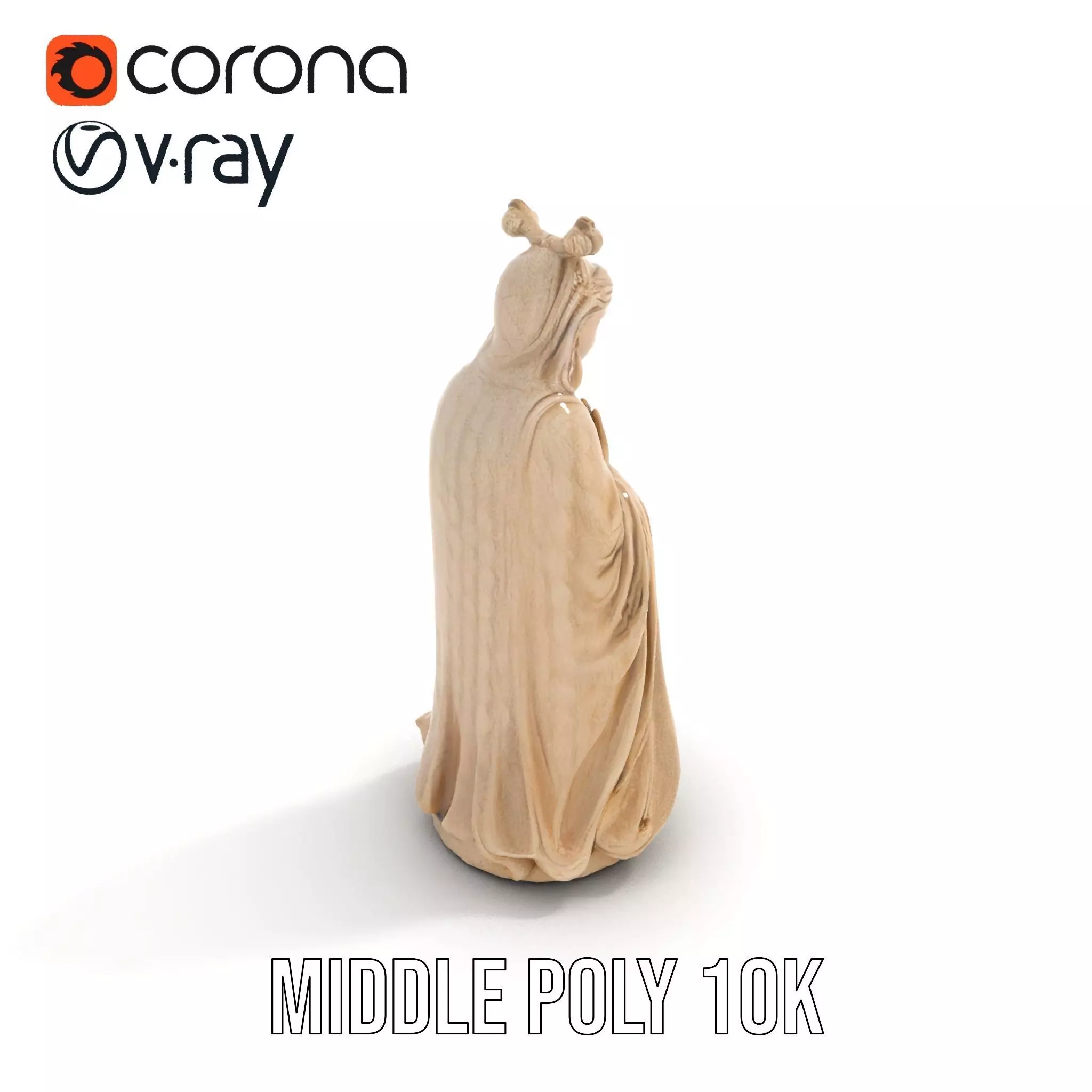 Serene Ivory Figurine model pack Low-poly 3D model_12