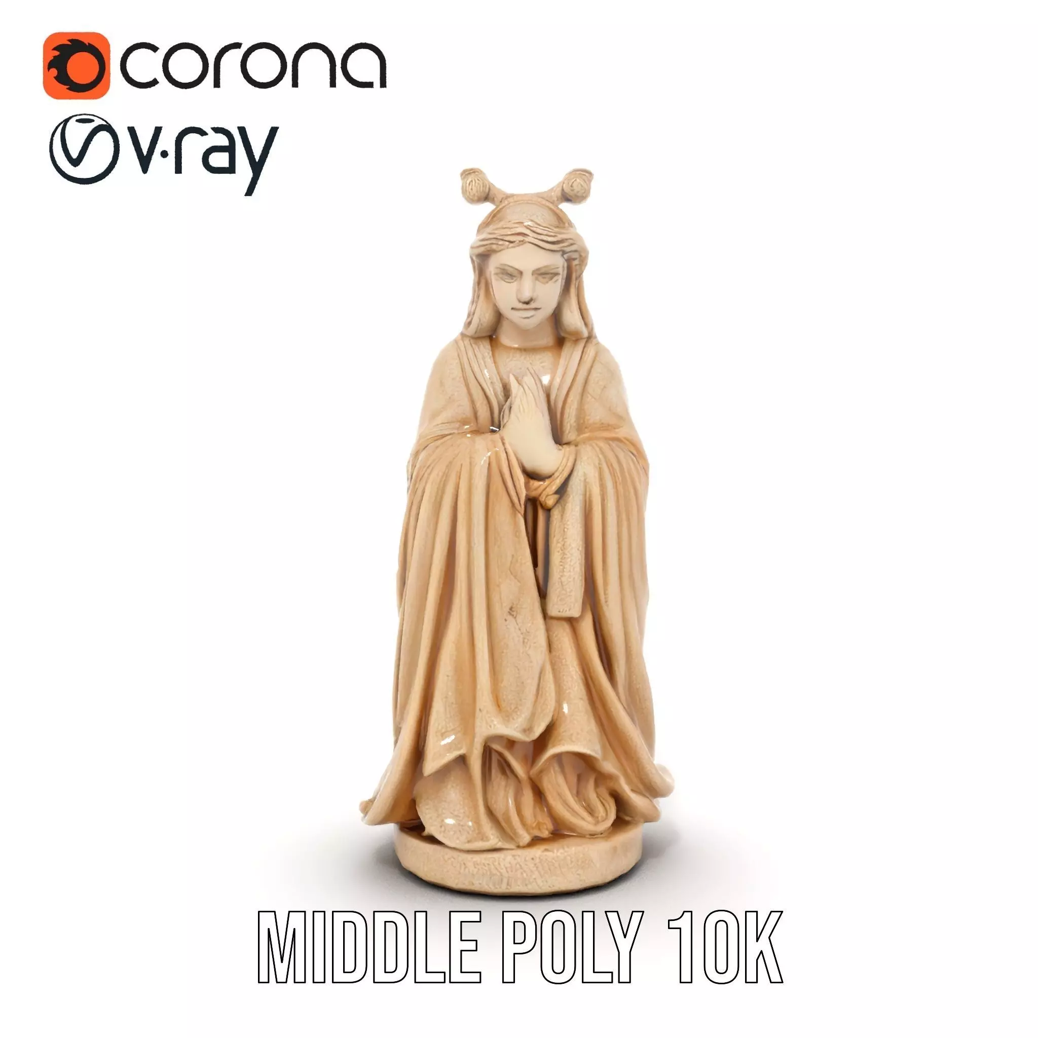 Serene Ivory Figurine model pack Low-poly 3D model_21