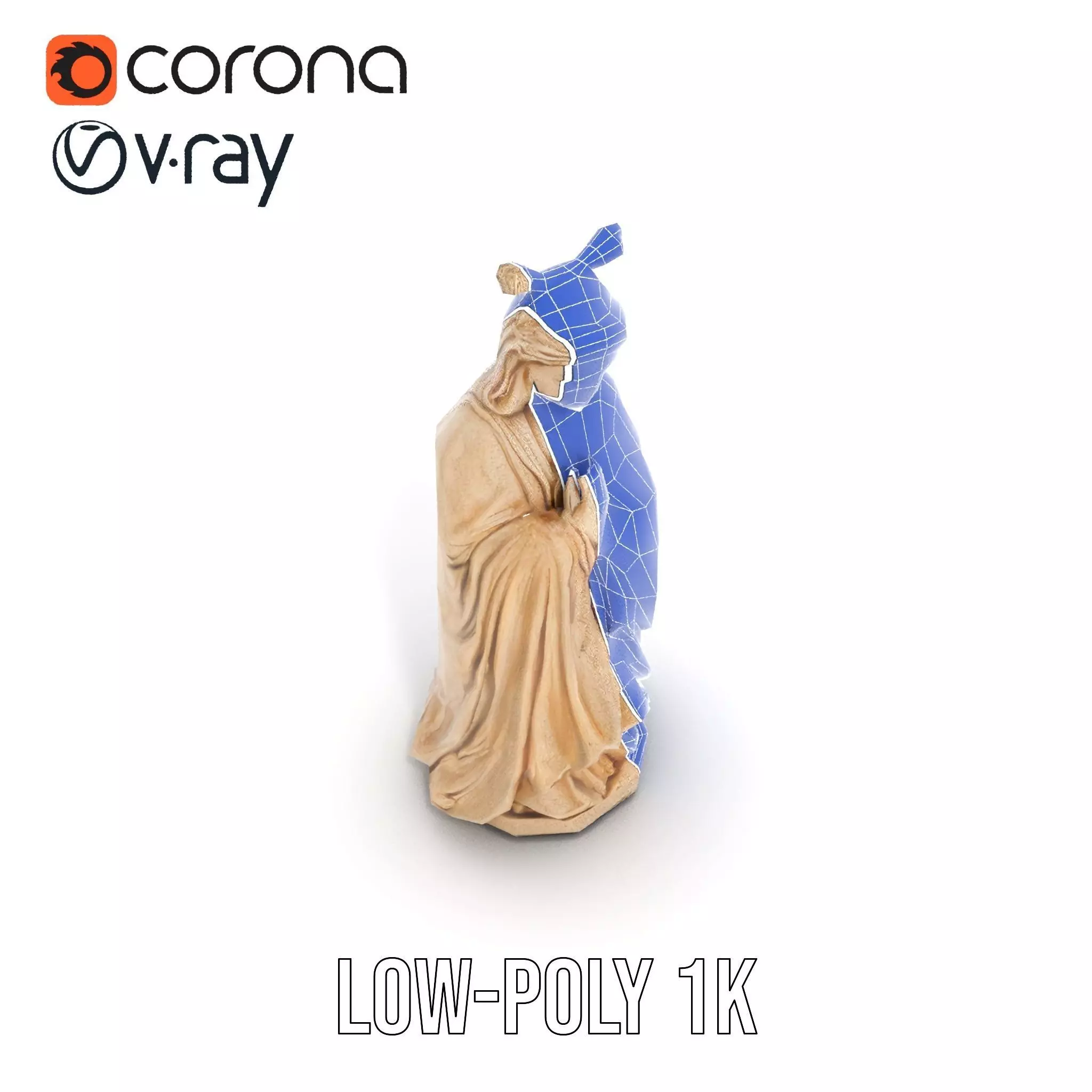 Serene Ivory Figurine model pack Low-poly 3D model_16