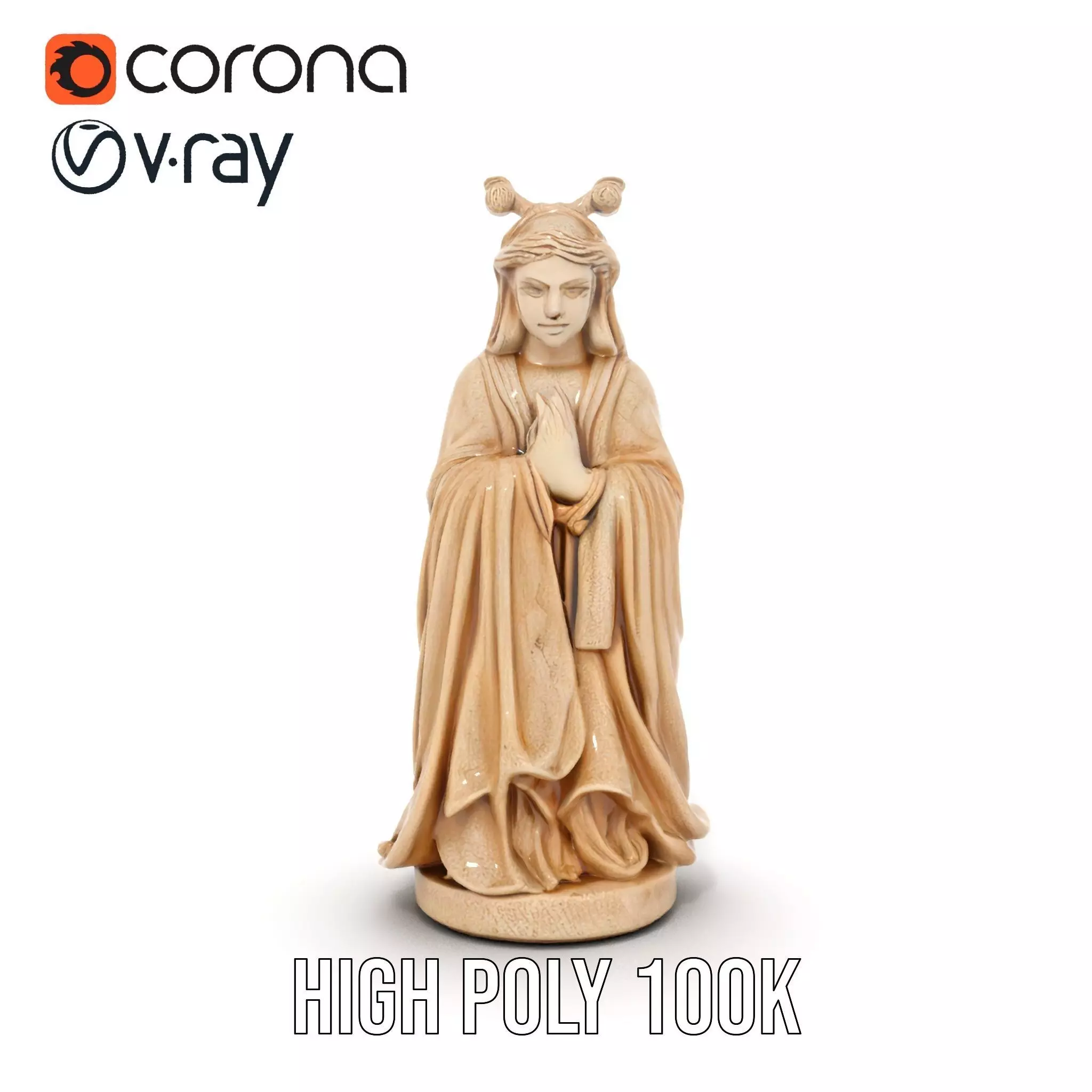 Serene Ivory Figurine model pack Low-poly 3D model_33