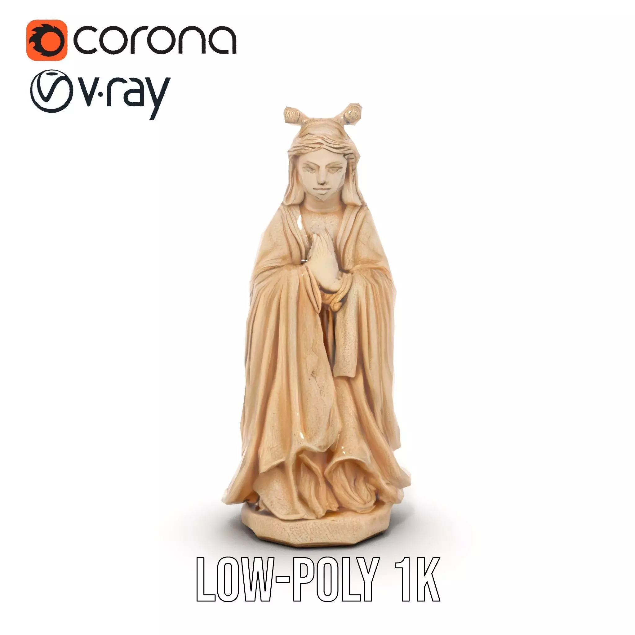 Serene Ivory Figurine model pack Low-poly 3D model_11