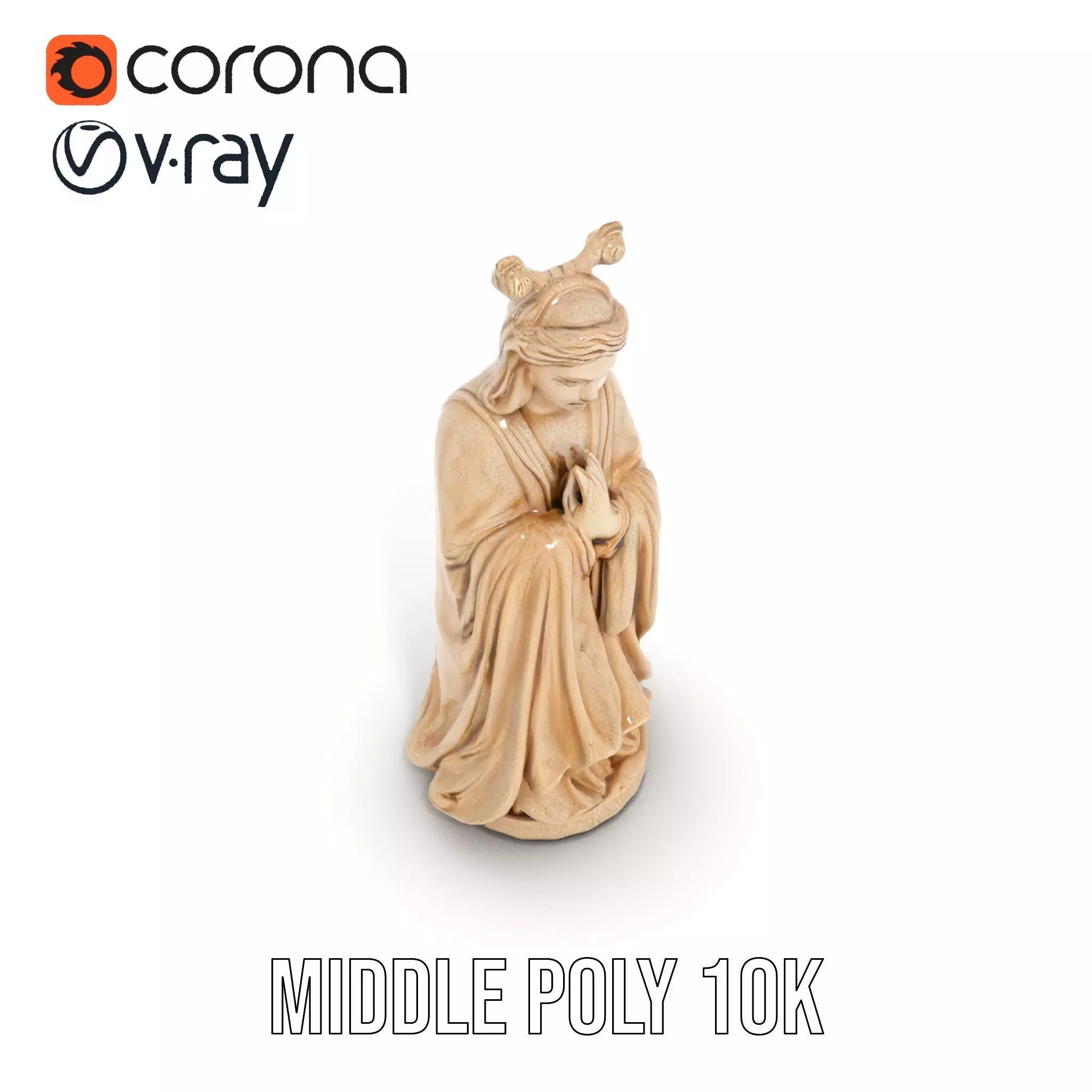 Serene Ivory Figurine model pack Low-poly 3D model_5