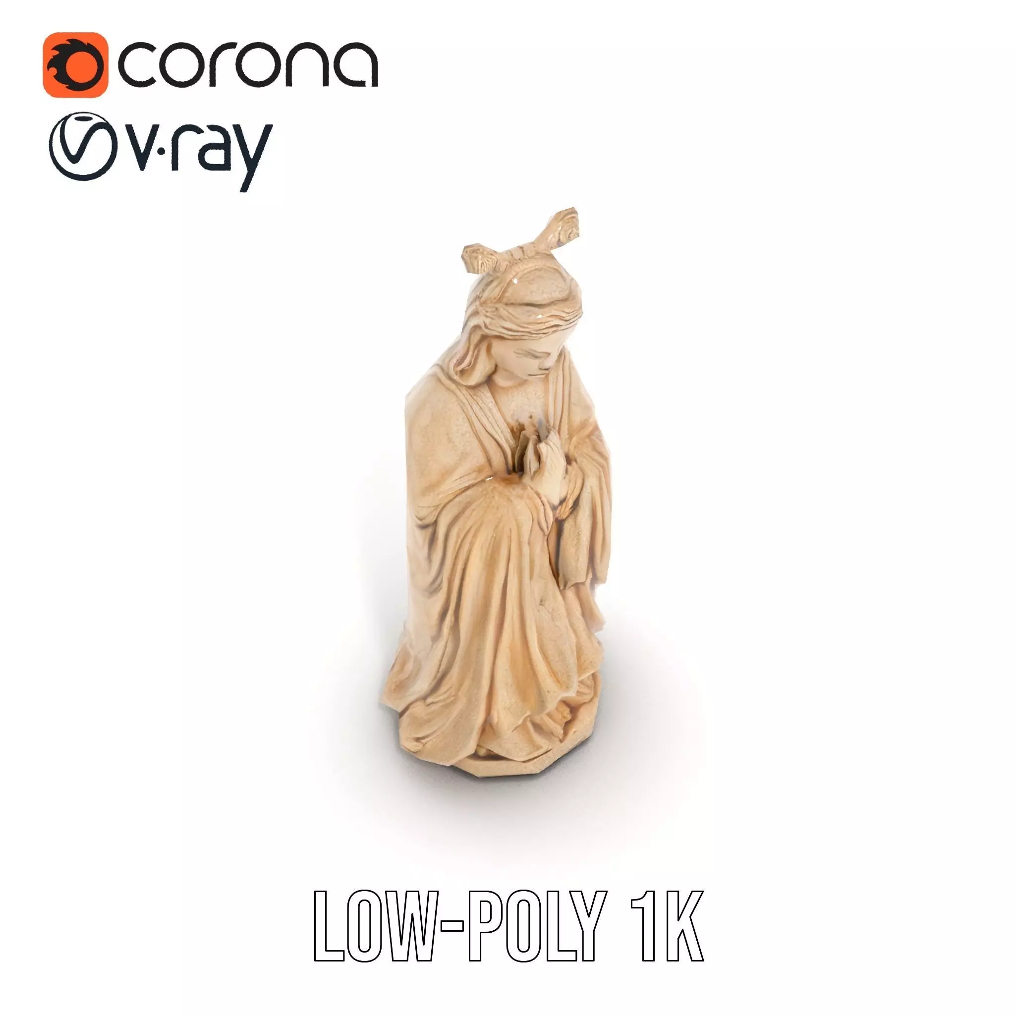 Serene Ivory Figurine model pack Low-poly 3D model_25