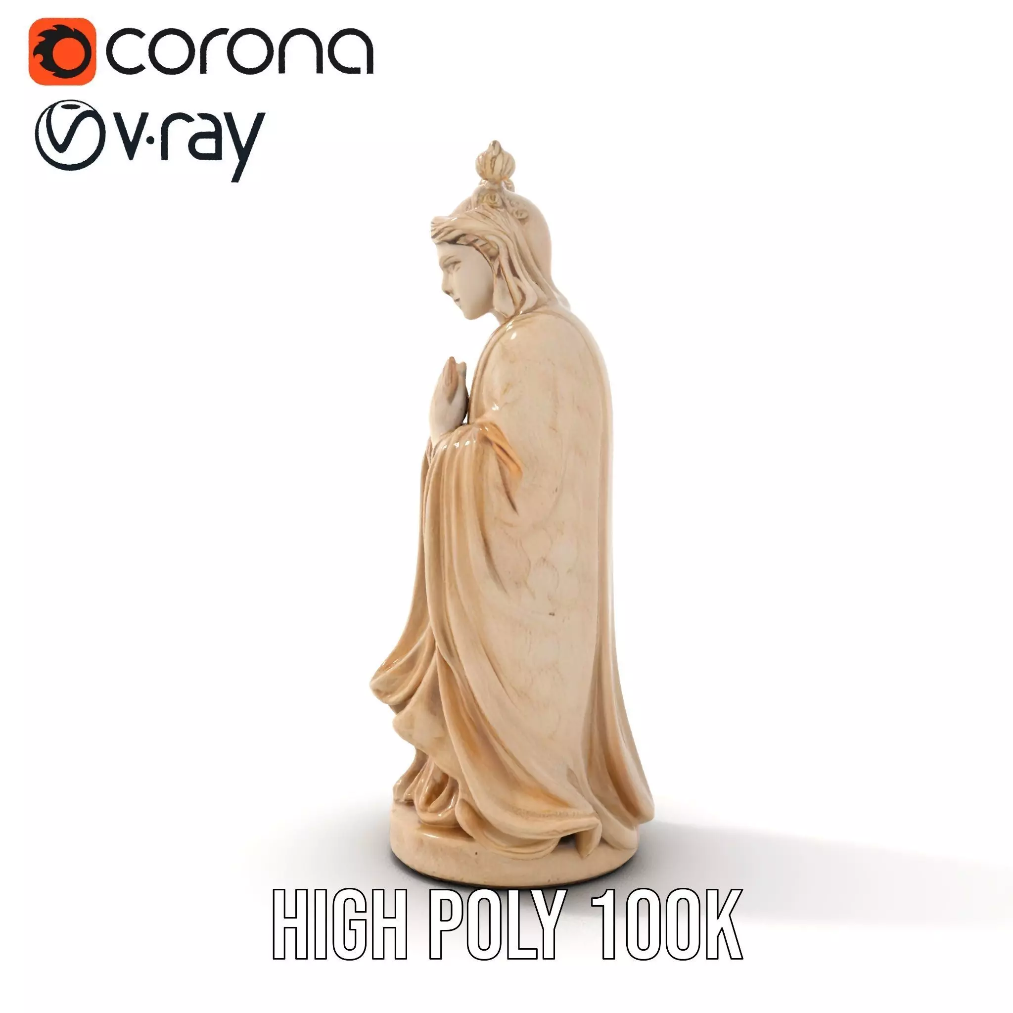 Serene Ivory Figurine model pack Low-poly 3D model_23