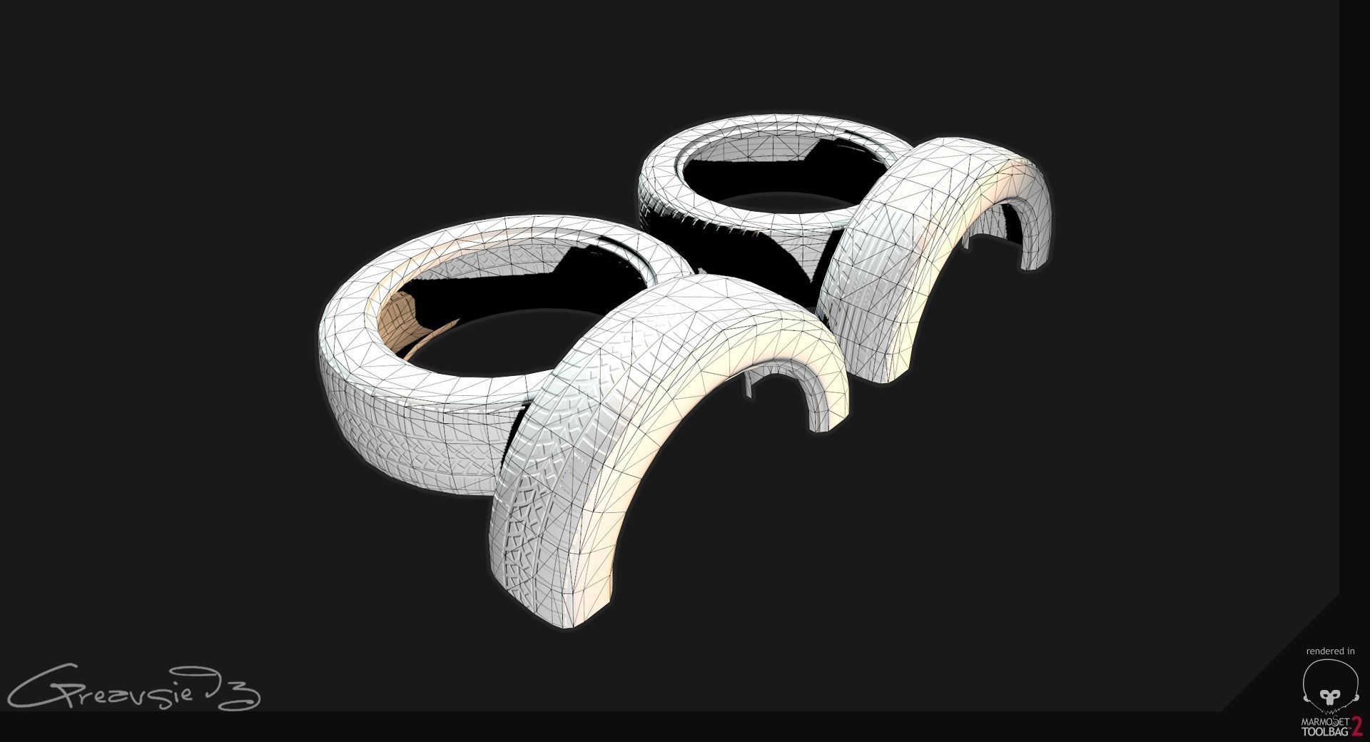 Low Poly PBR Tyre Pack Low-poly 3D model_9