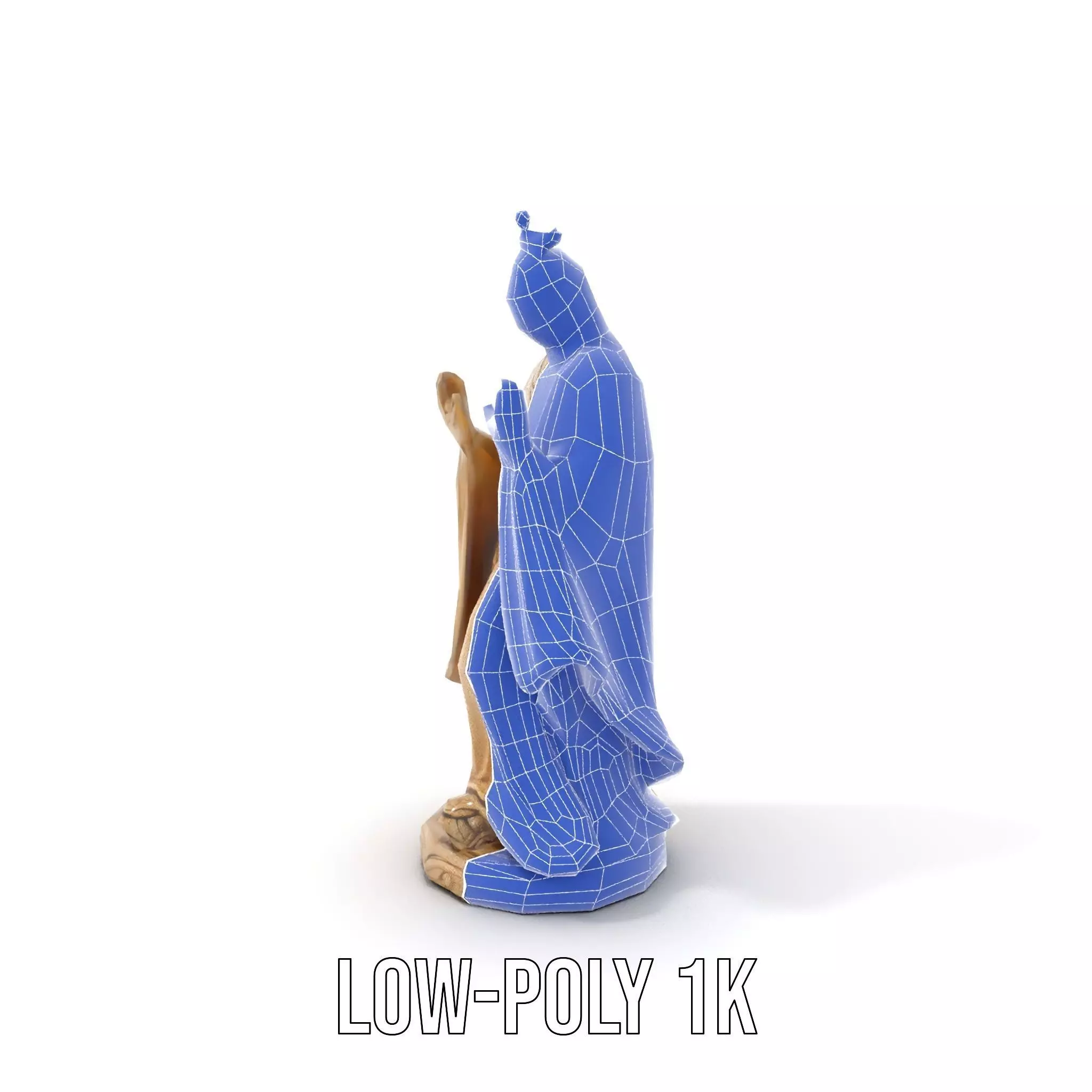 Serene Praying Statue model pack Low-poly 3D model_19