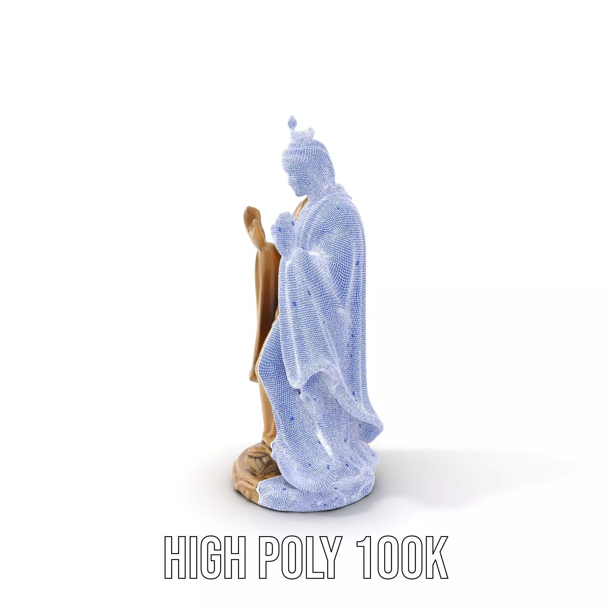 Serene Praying Statue model pack Low-poly 3D model_4