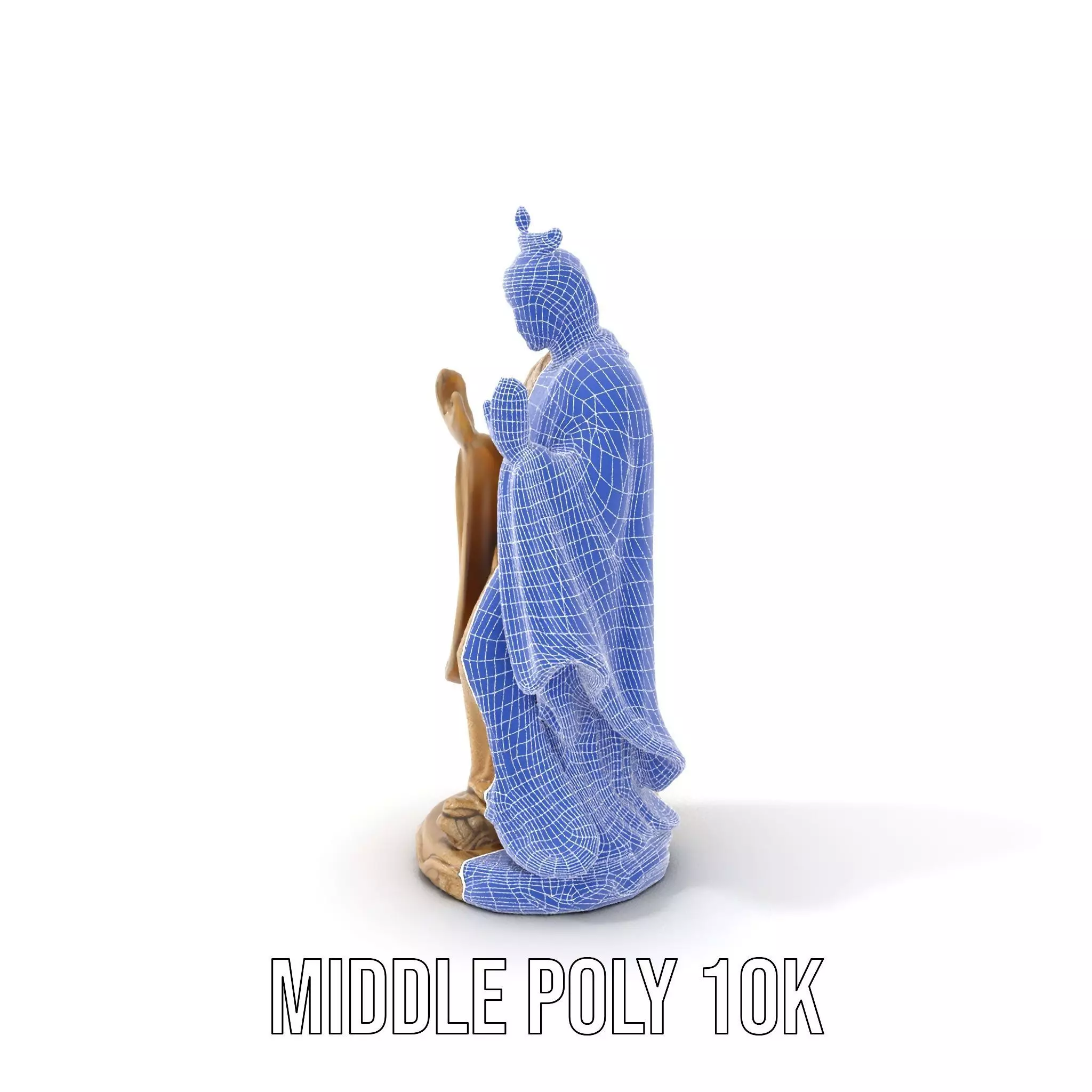 Serene Praying Statue model pack Low-poly 3D model_13