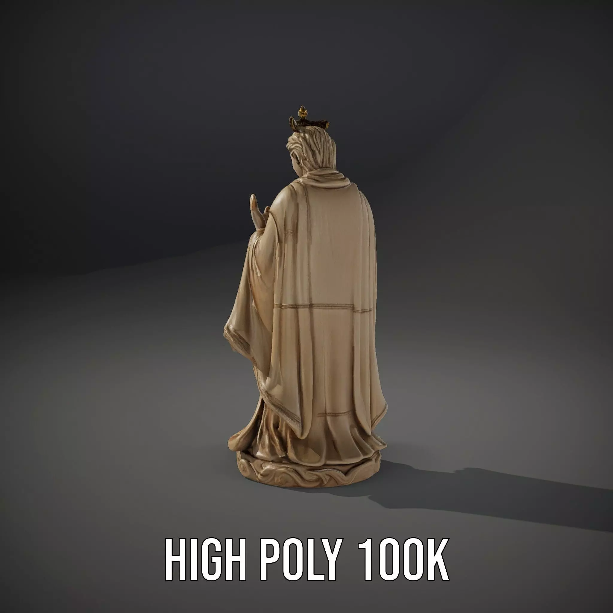 Serene Praying Statue model pack Low-poly 3D model_10