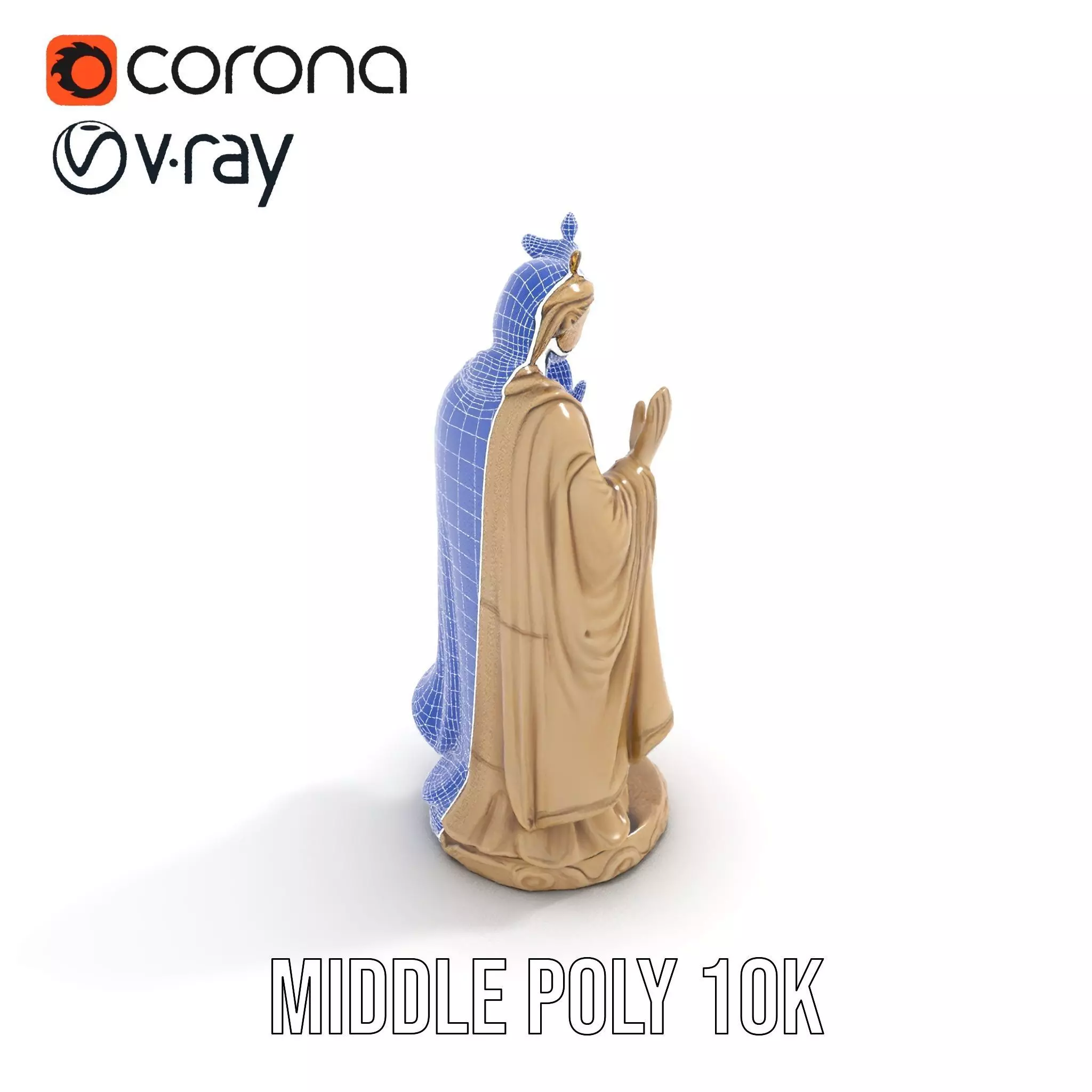 Serene Praying Statue model pack Low-poly 3D model_18