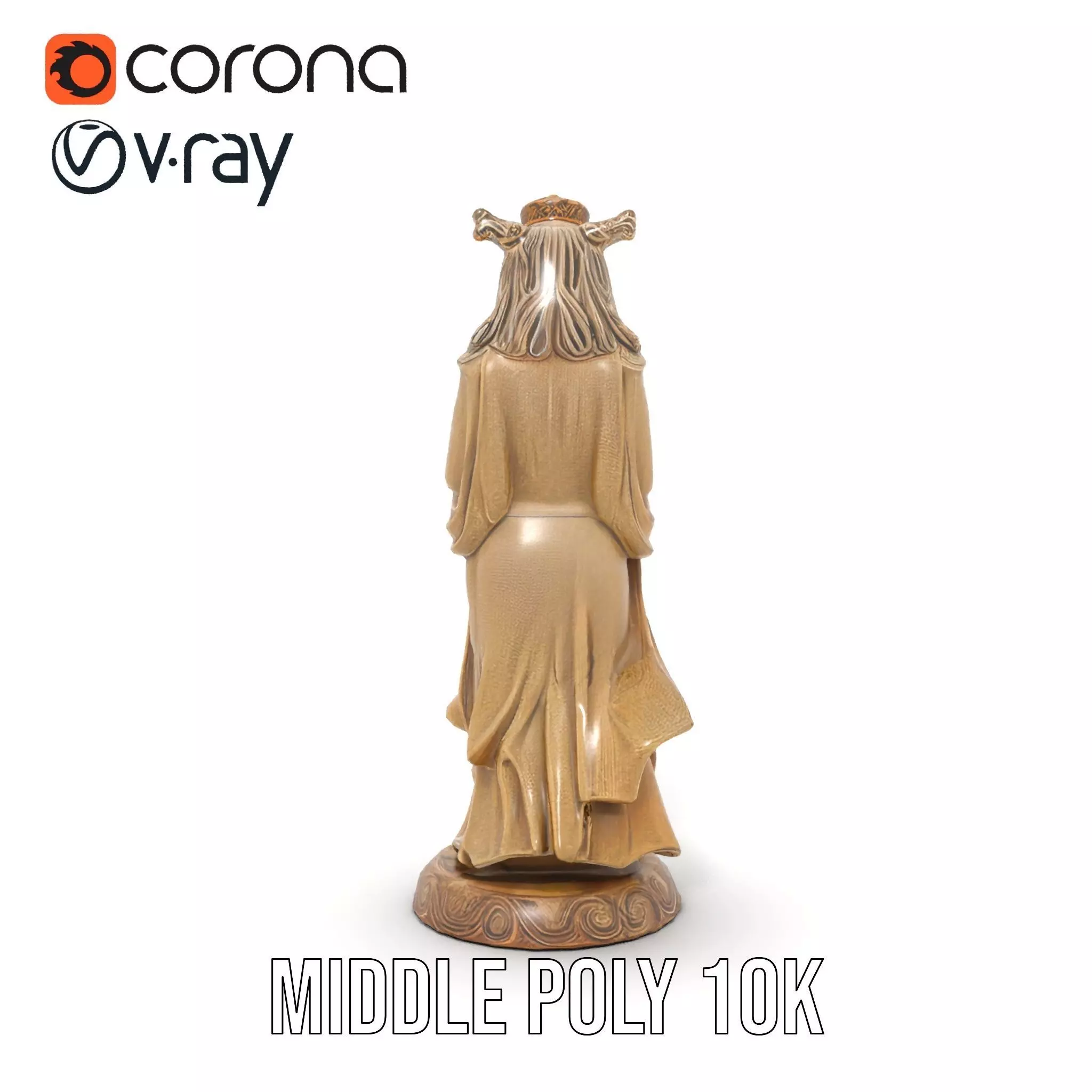Golden Regal Statue model pack Low-poly 3D model_11