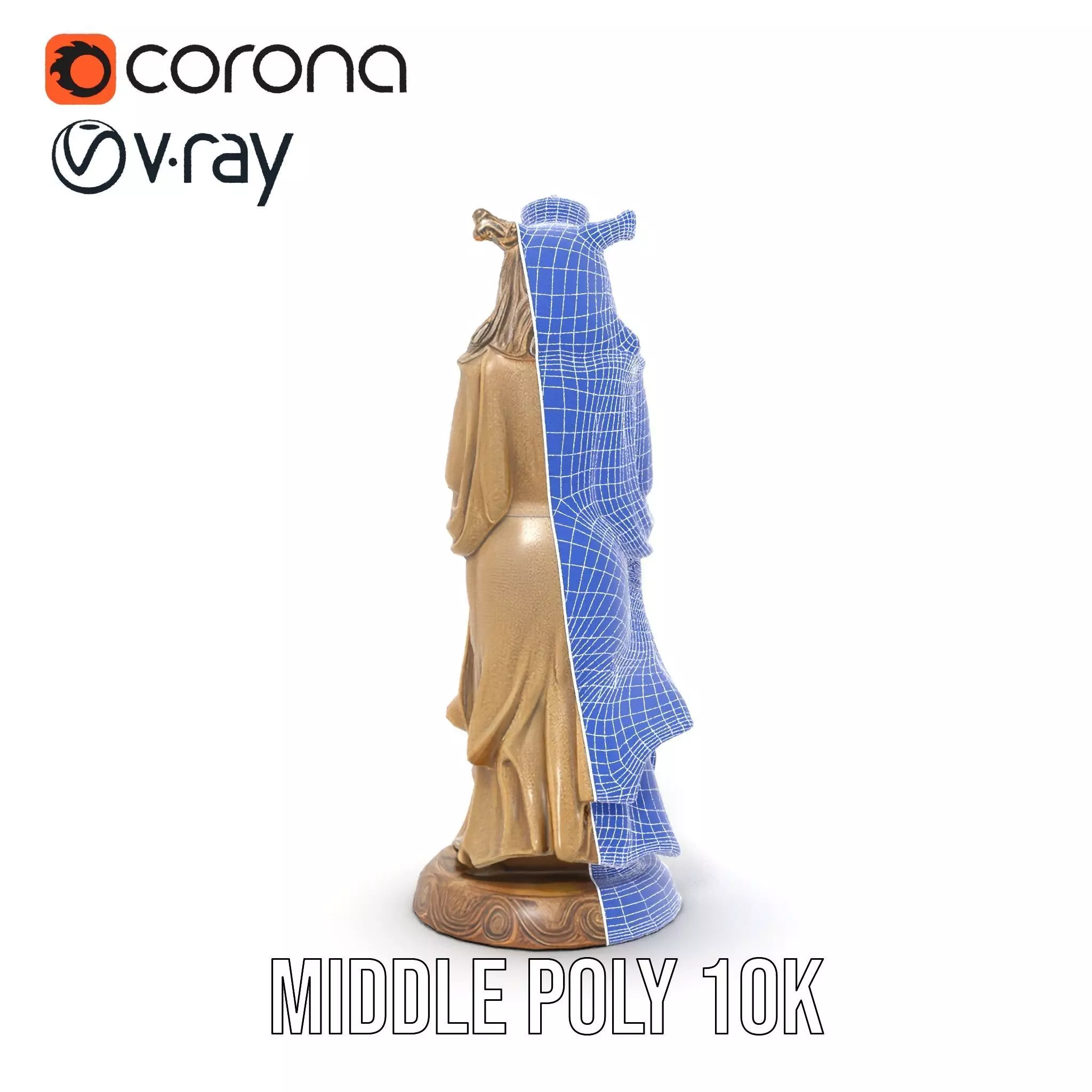 Golden Regal Statue model pack Low-poly 3D model_27