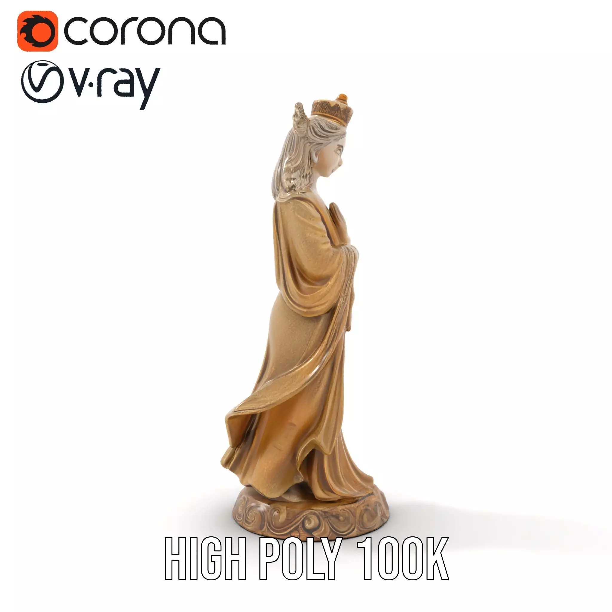 Golden Regal Statue model pack Low-poly 3D model_18