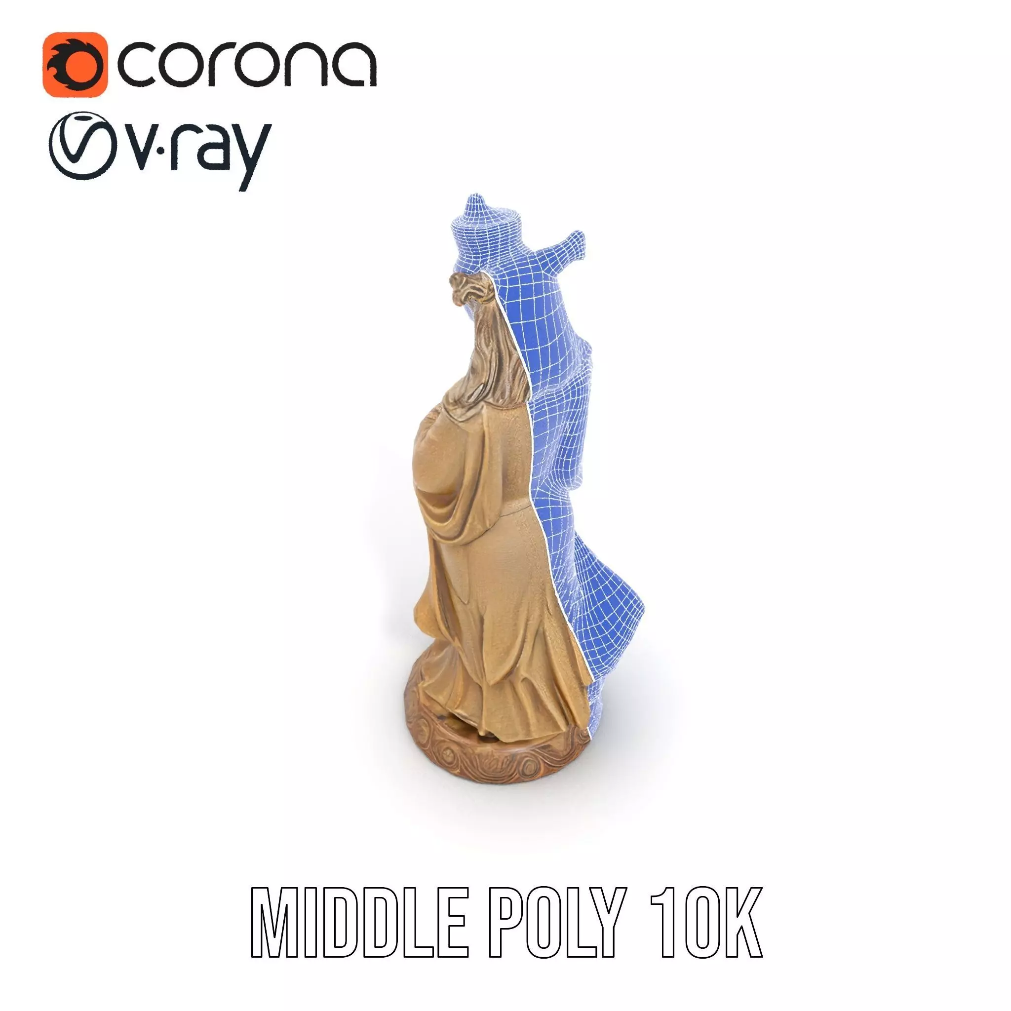 Golden Regal Statue model pack Low-poly 3D model_24