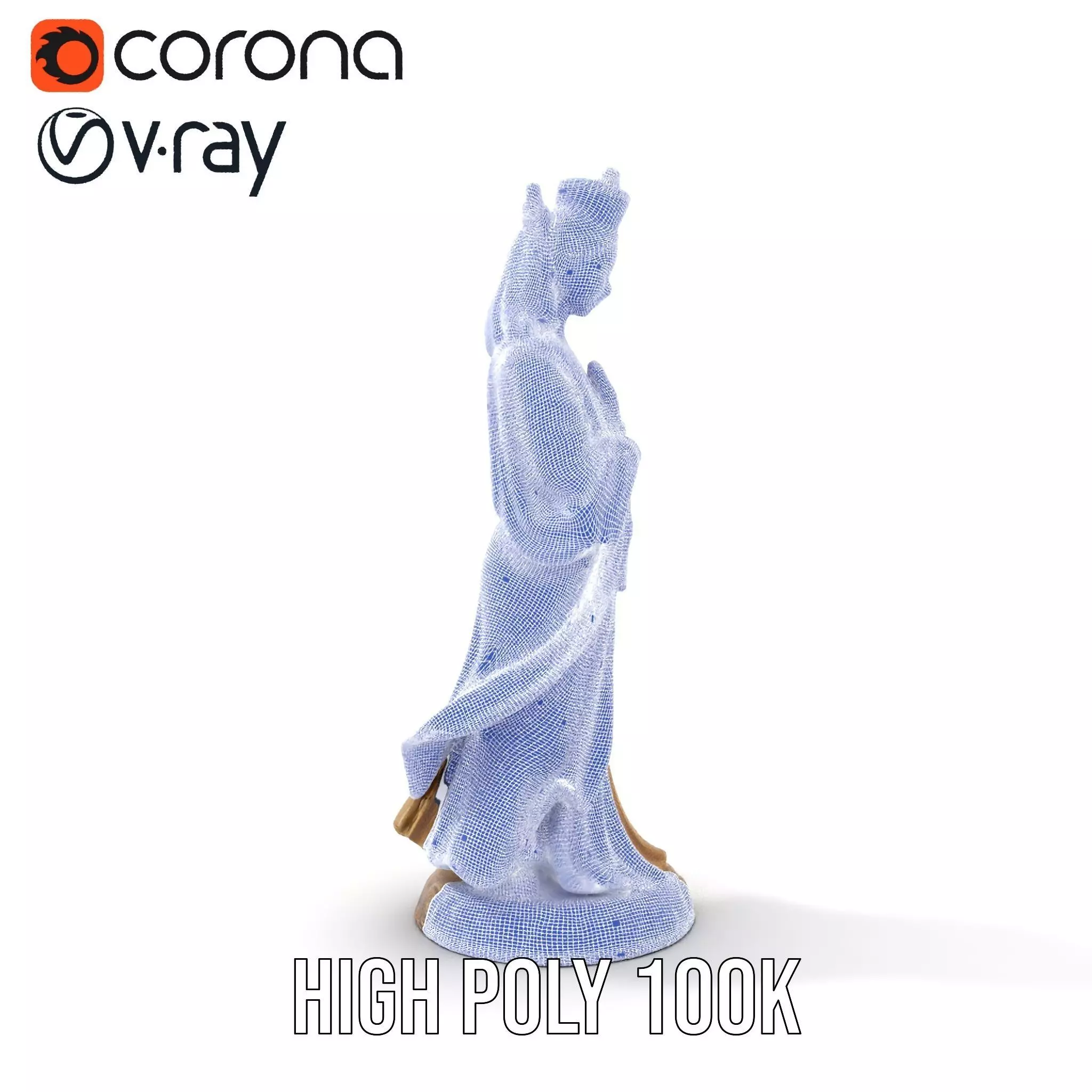 Golden Regal Statue model pack Low-poly 3D model_33