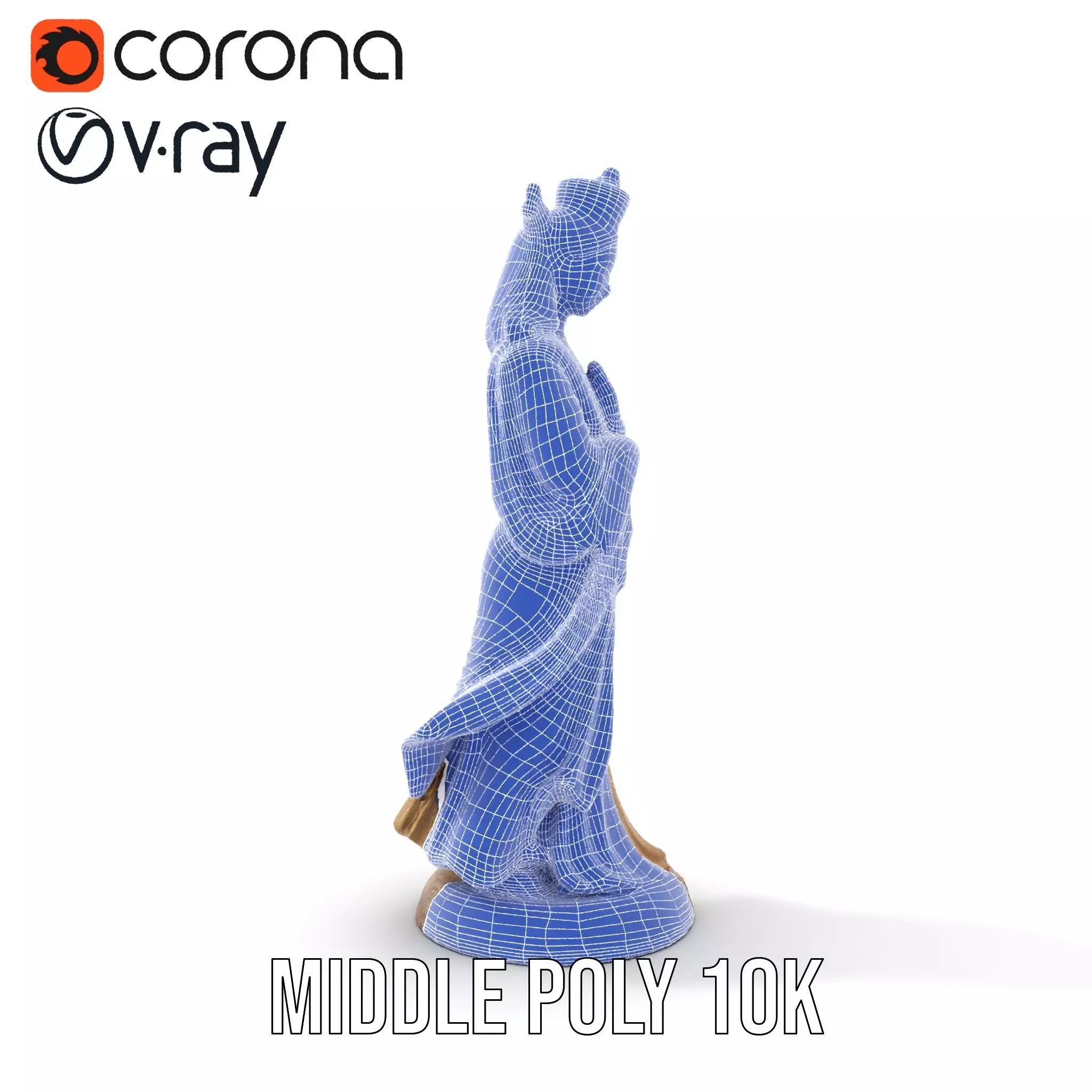 Golden Regal Statue model pack Low-poly 3D model_30