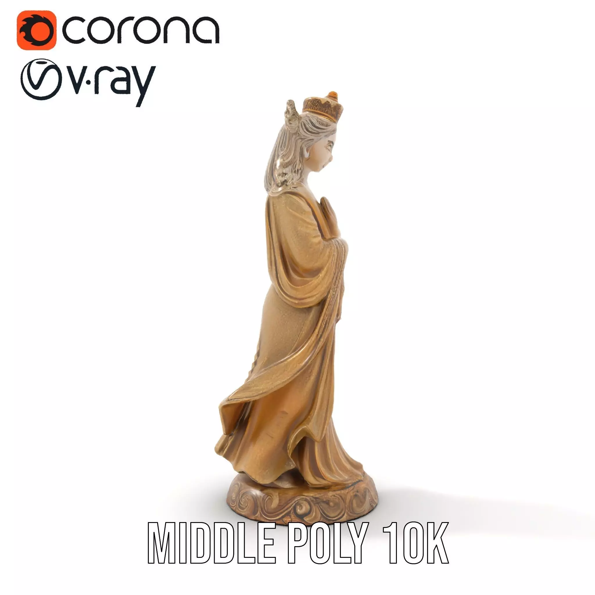 Golden Regal Statue model pack Low-poly 3D model_13