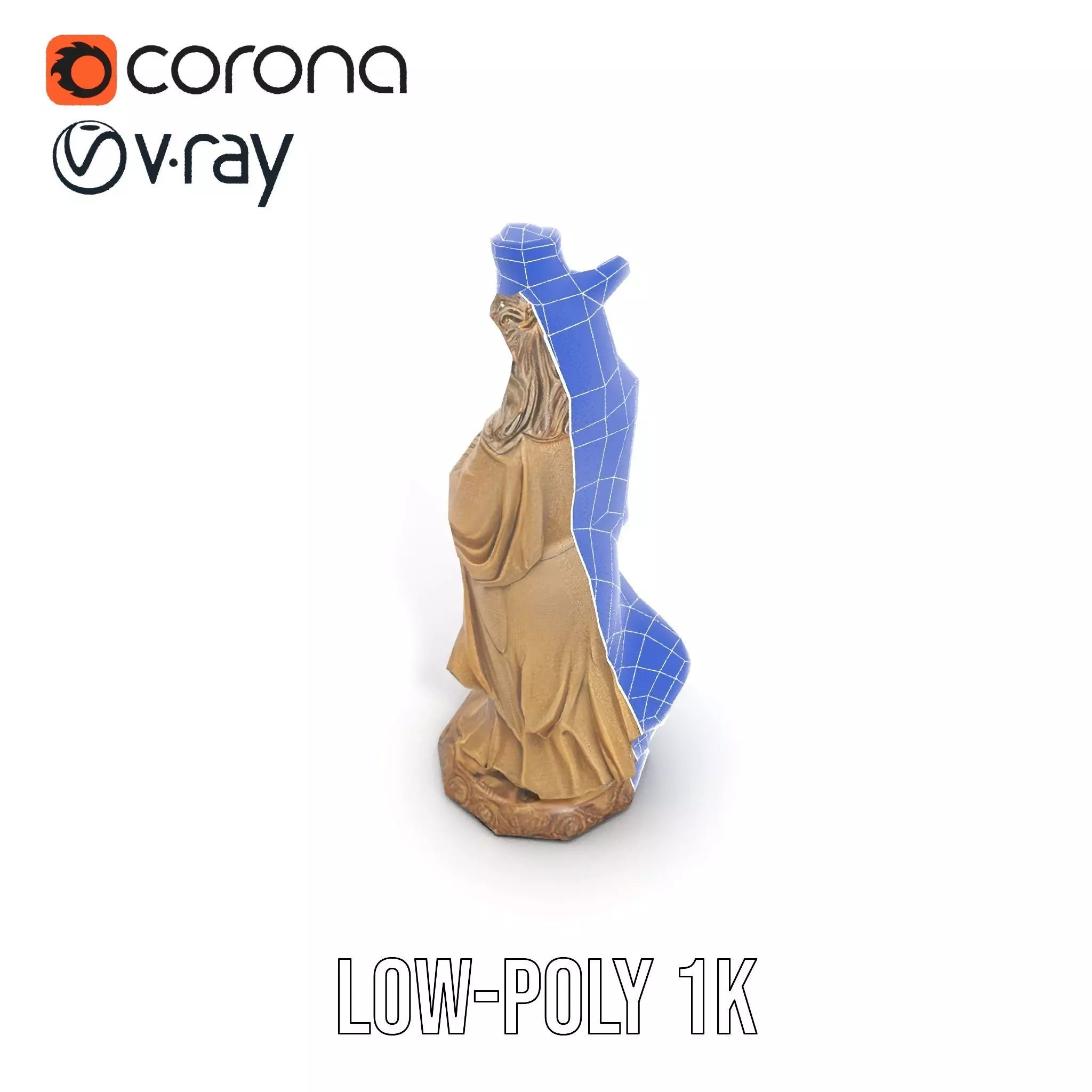 Golden Regal Statue model pack Low-poly 3D model_28