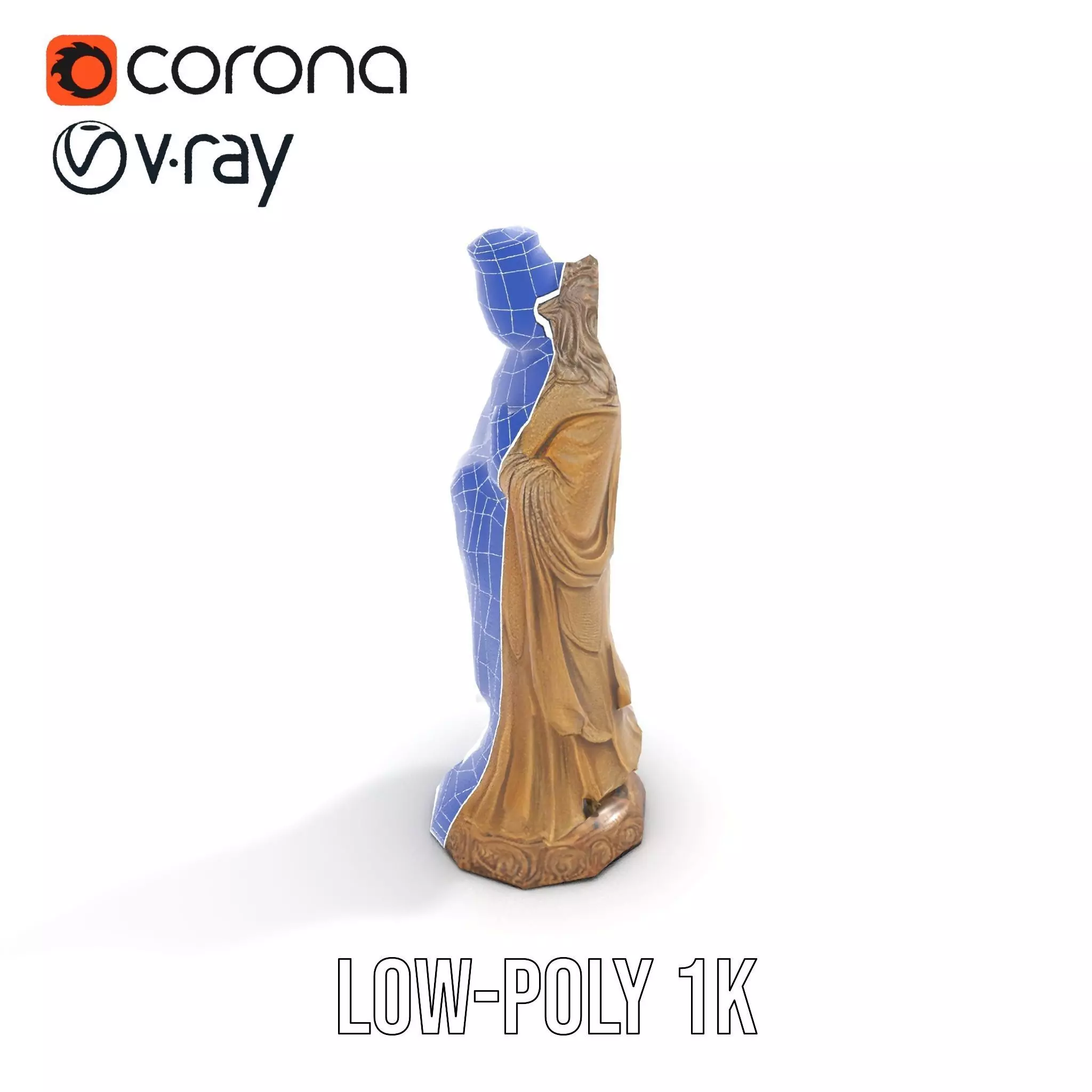 Golden Regal Statue model pack Low-poly 3D model_31