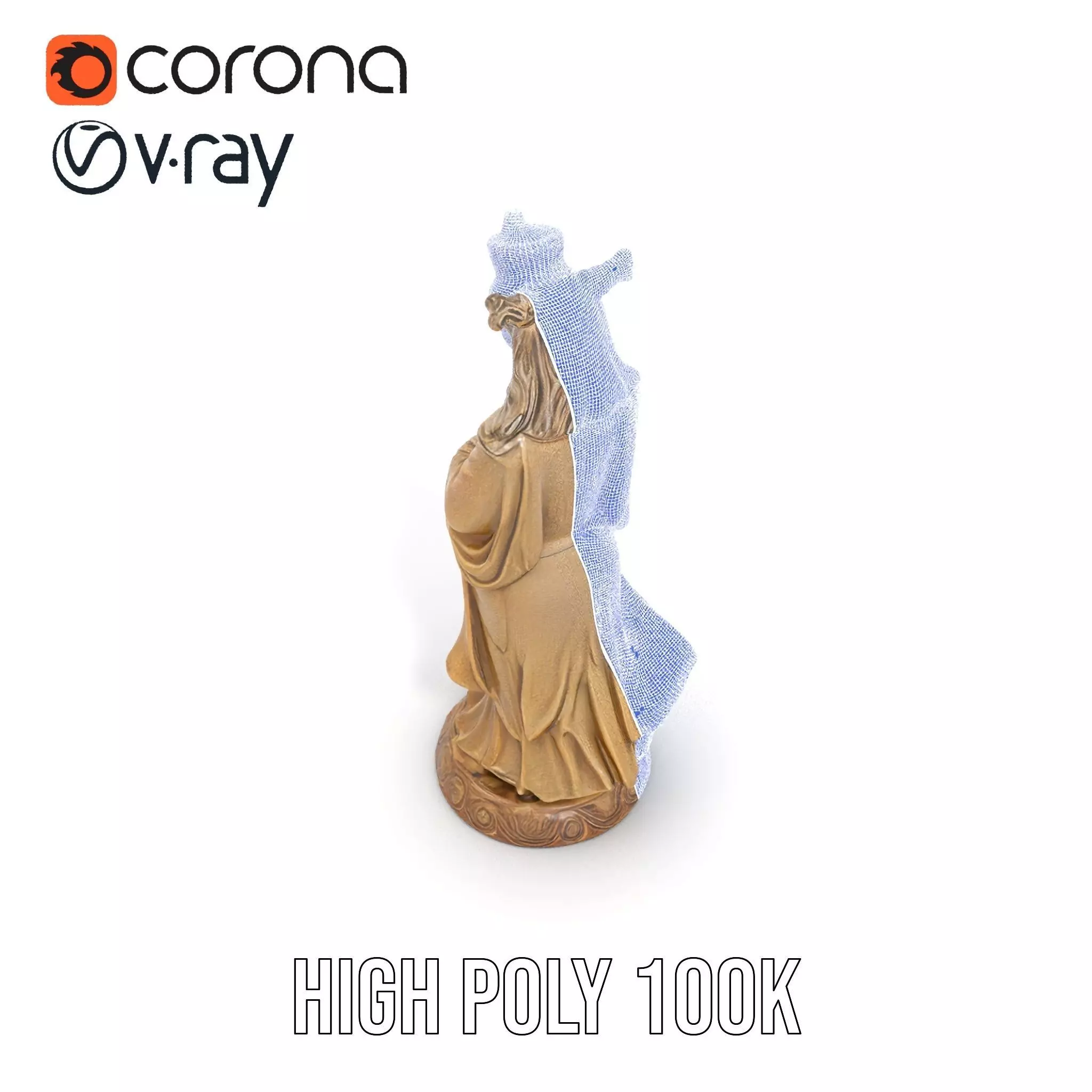 Golden Regal Statue model pack Low-poly 3D model_29