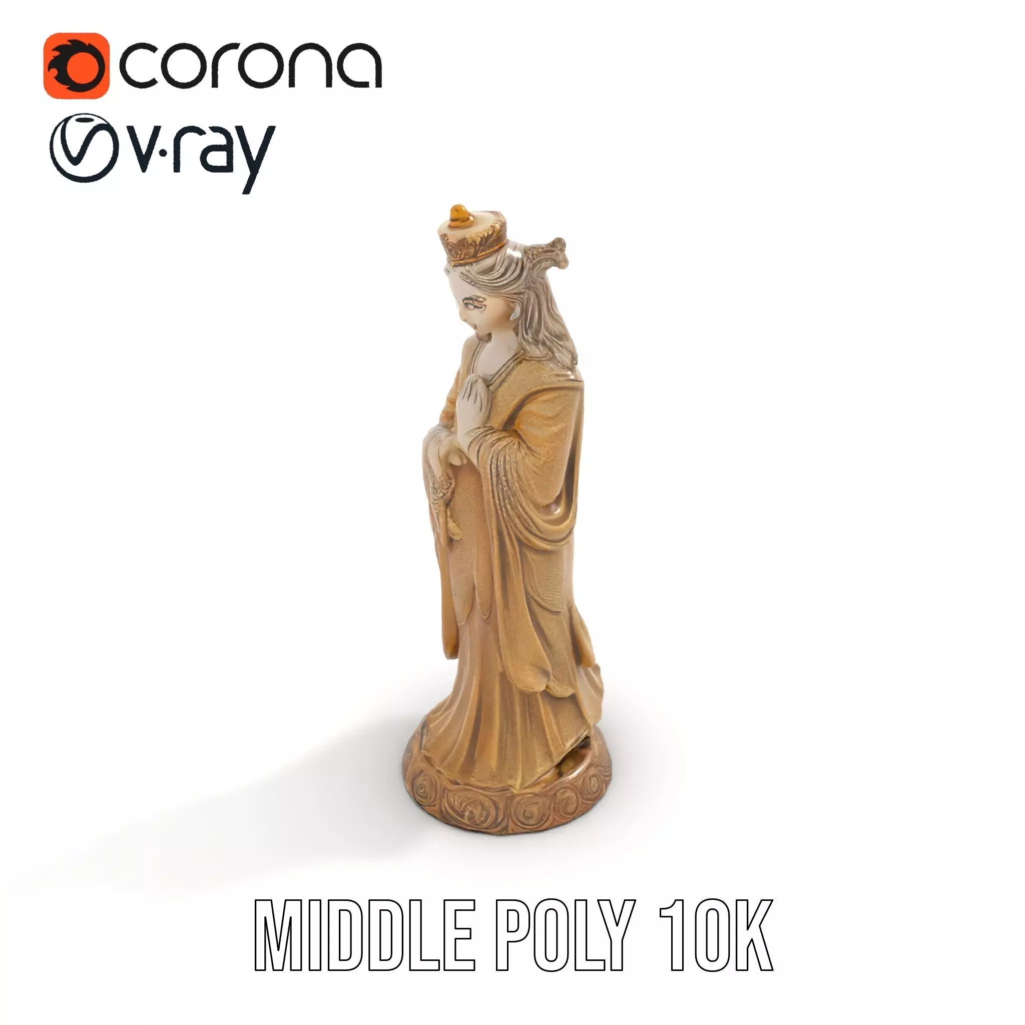 Golden Regal Statue model pack Low-poly 3D model_22