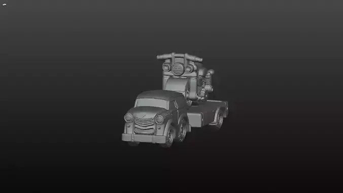 Harley Tow Car Articulated and fixed stl included 