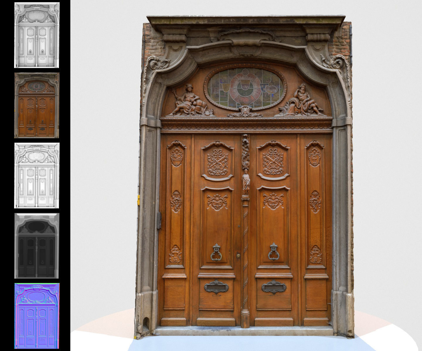 9 Luxury Architecture Entrance Door Collection Low-poly 3D model_9