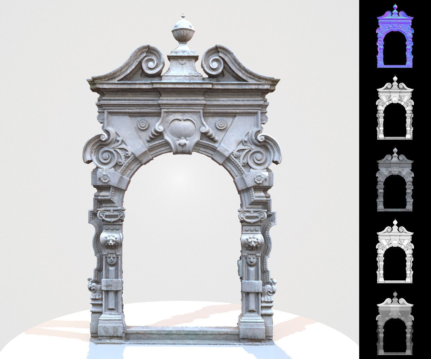 9 Luxury Architecture Entrance Door Collection Low-poly 3D model_12