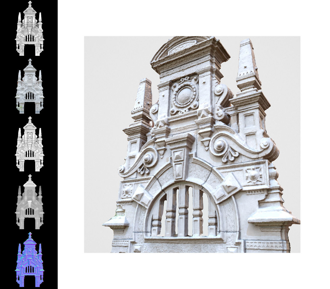 9 Luxury Architecture Entrance Door Collection Low-poly 3D model_5