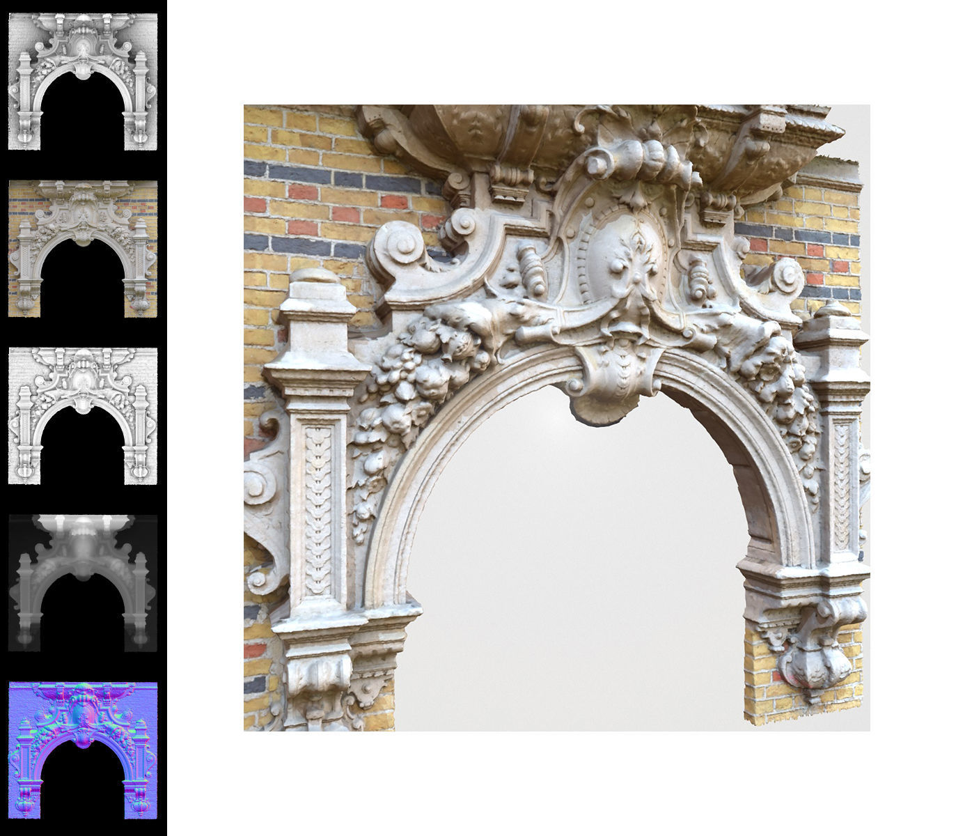 9 Luxury Architecture Entrance Door Collection Low-poly 3D model_11