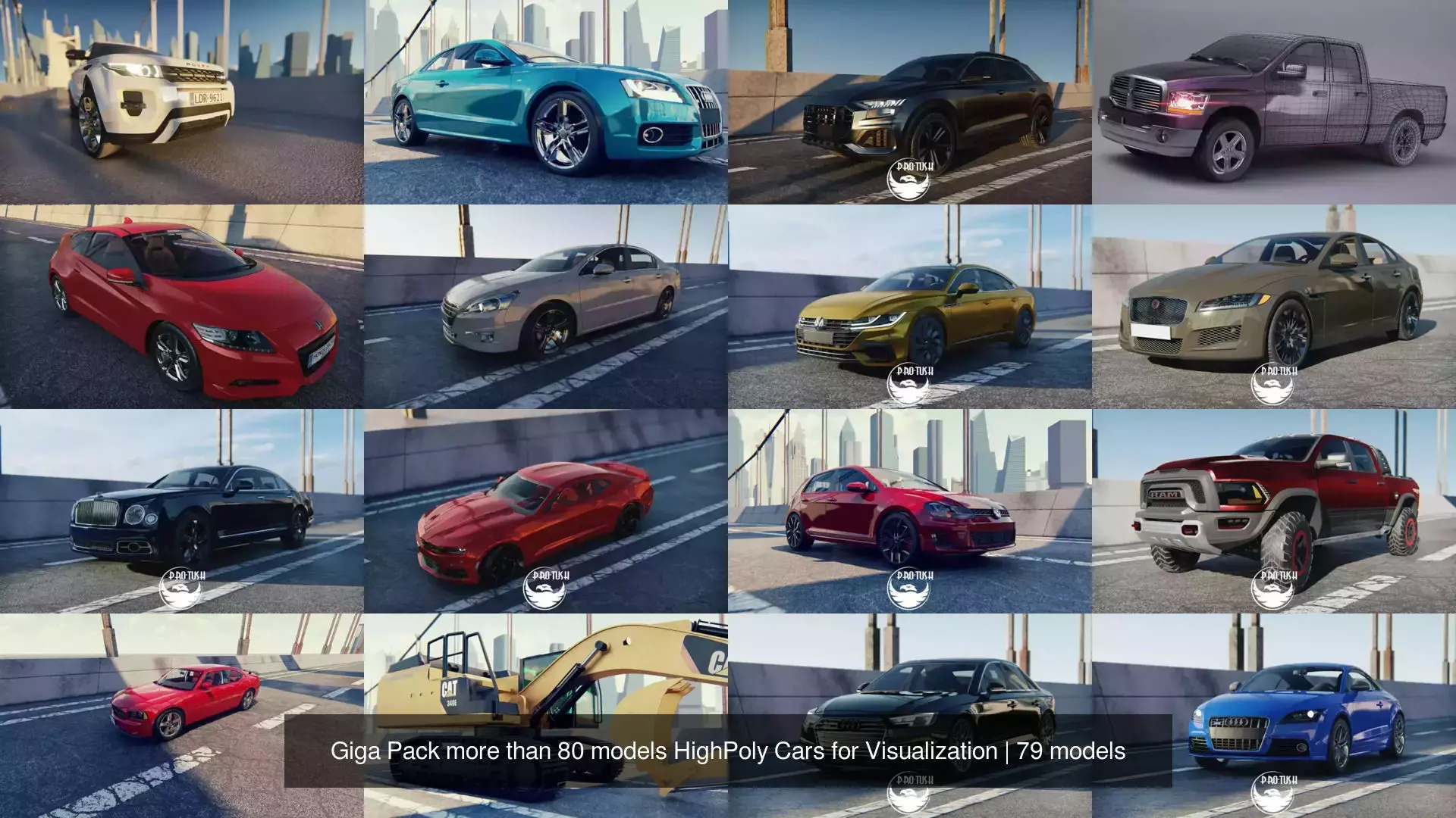 Giga Pack more than 80 models HighPoly Cars for Visualization 3D Model Collection_1