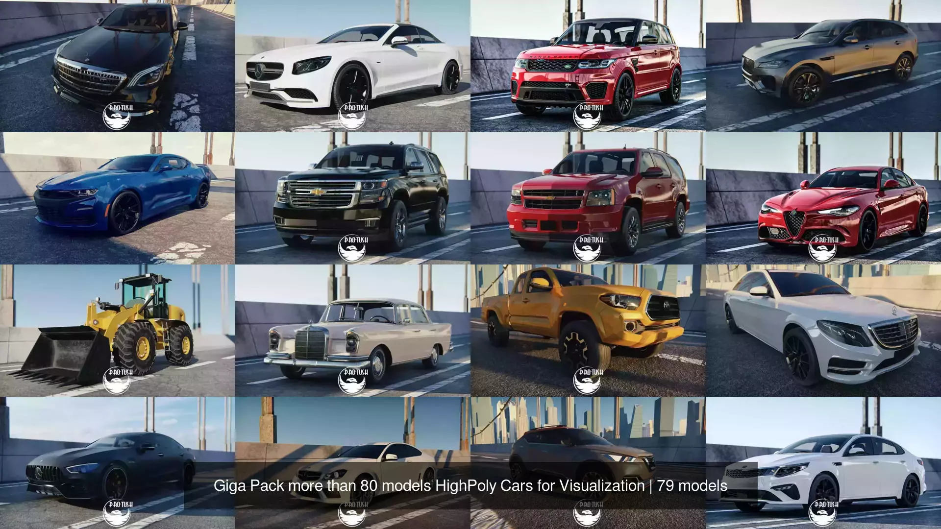 Giga Pack more than 80 models HighPoly Cars for Visualization 3D Model Collection_6