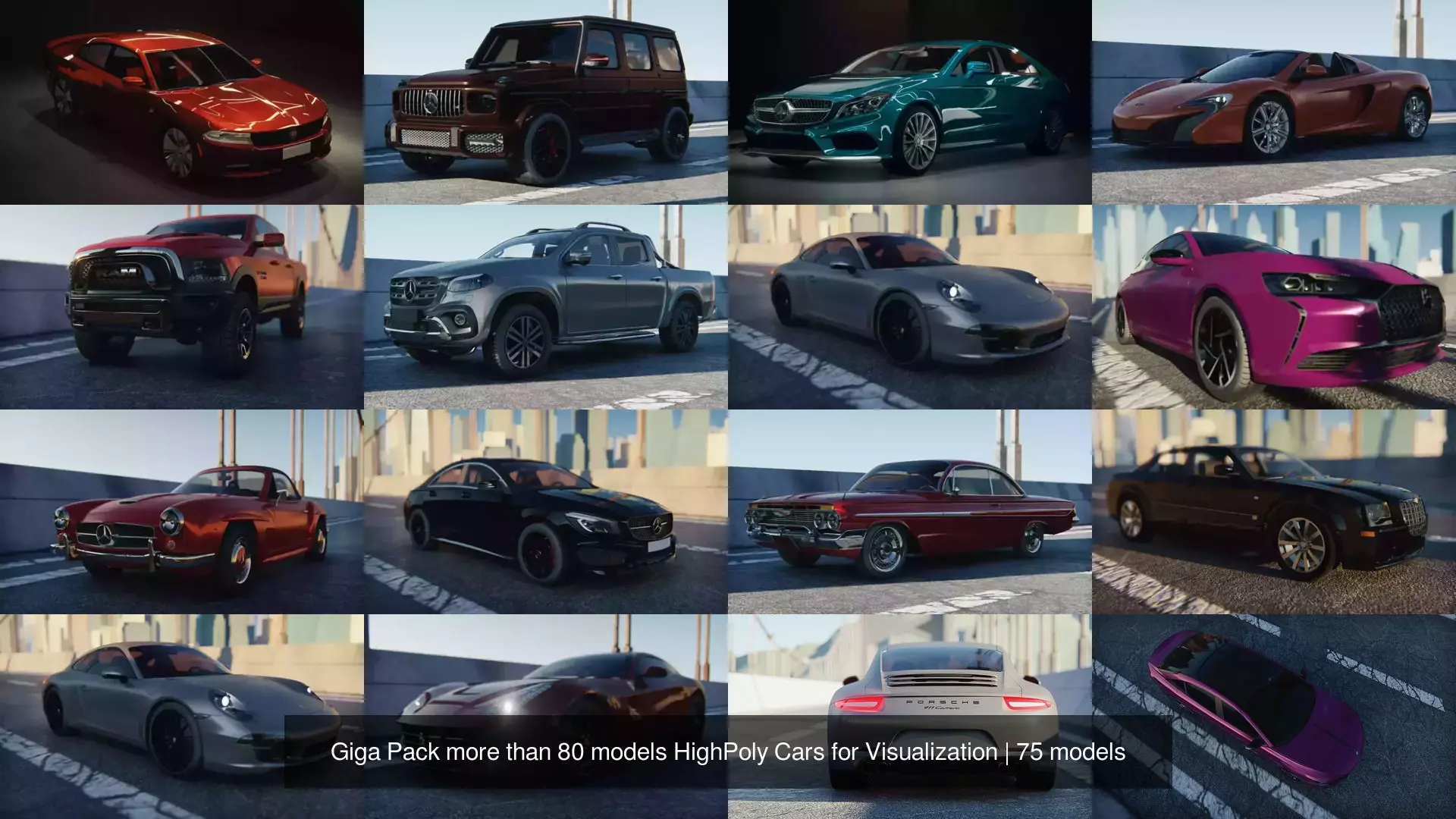 Giga Pack more than 80 models HighPoly Cars for Visualization 3D Model Collection_22
