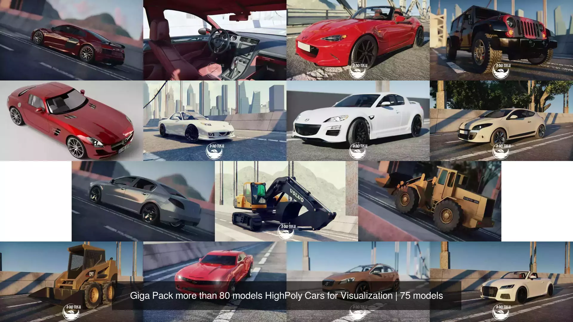 Giga Pack more than 80 models HighPoly Cars for Visualization 3D Model Collection_14