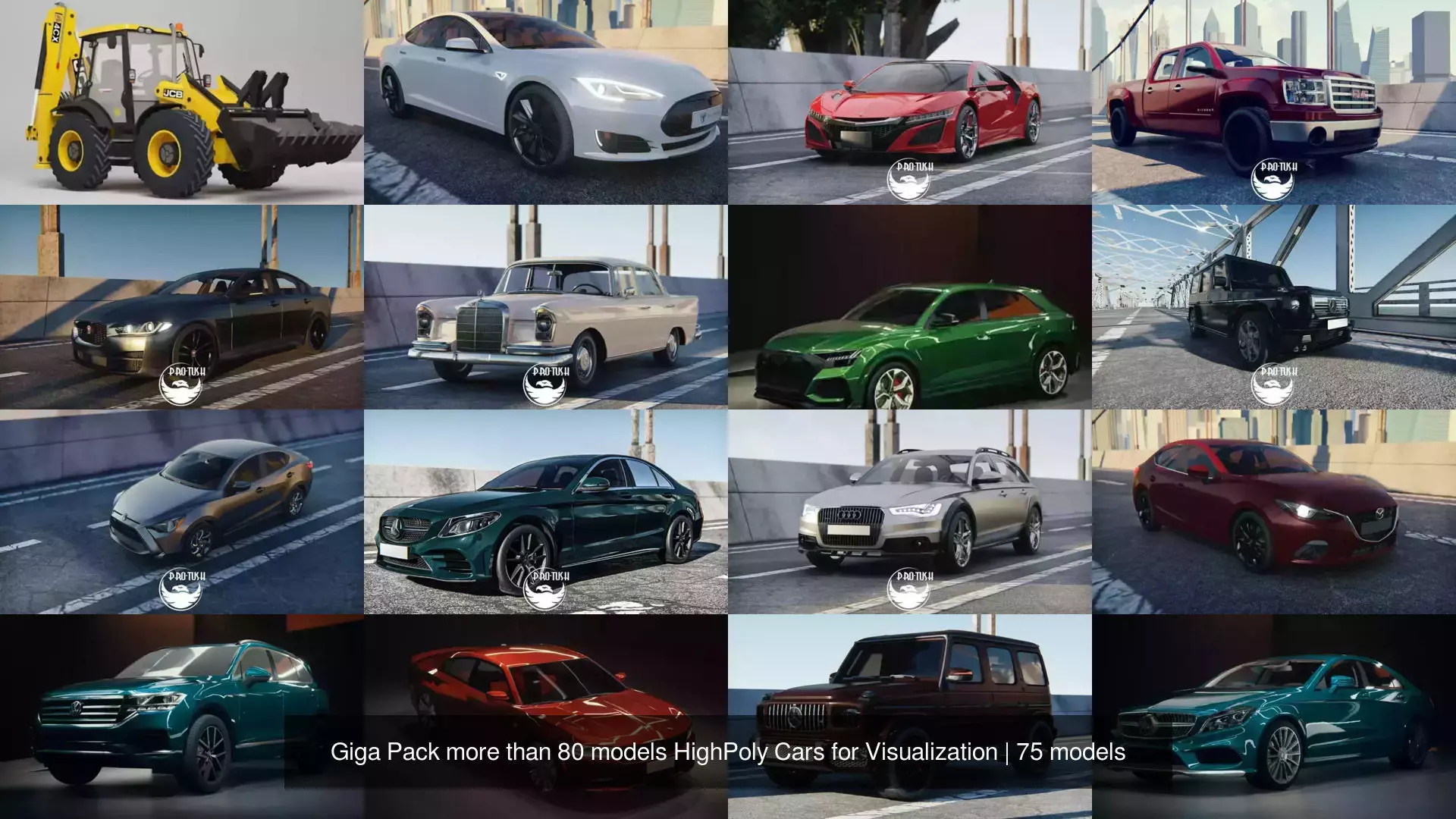 Giga Pack more than 80 models HighPoly Cars for Visualization 3D Model Collection_20