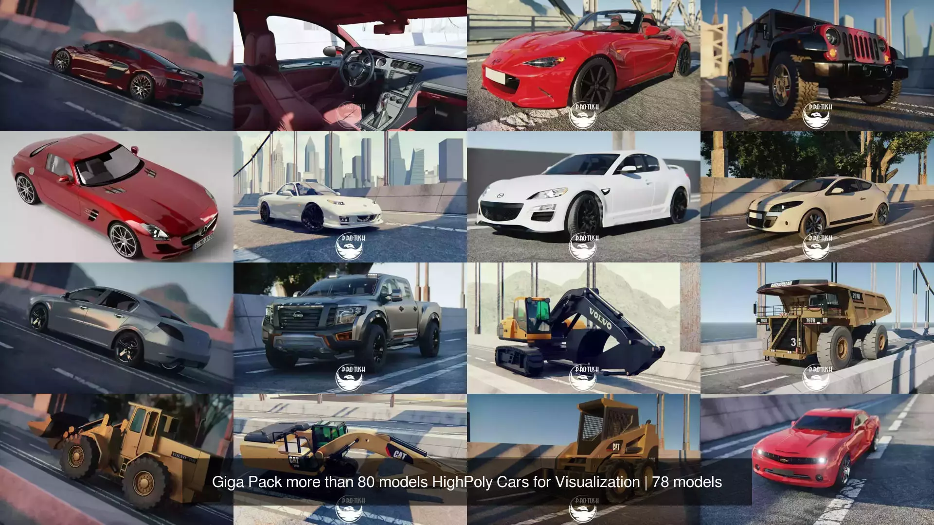 Giga Pack more than 80 models HighPoly Cars for Visualization 3D Model Collection_12