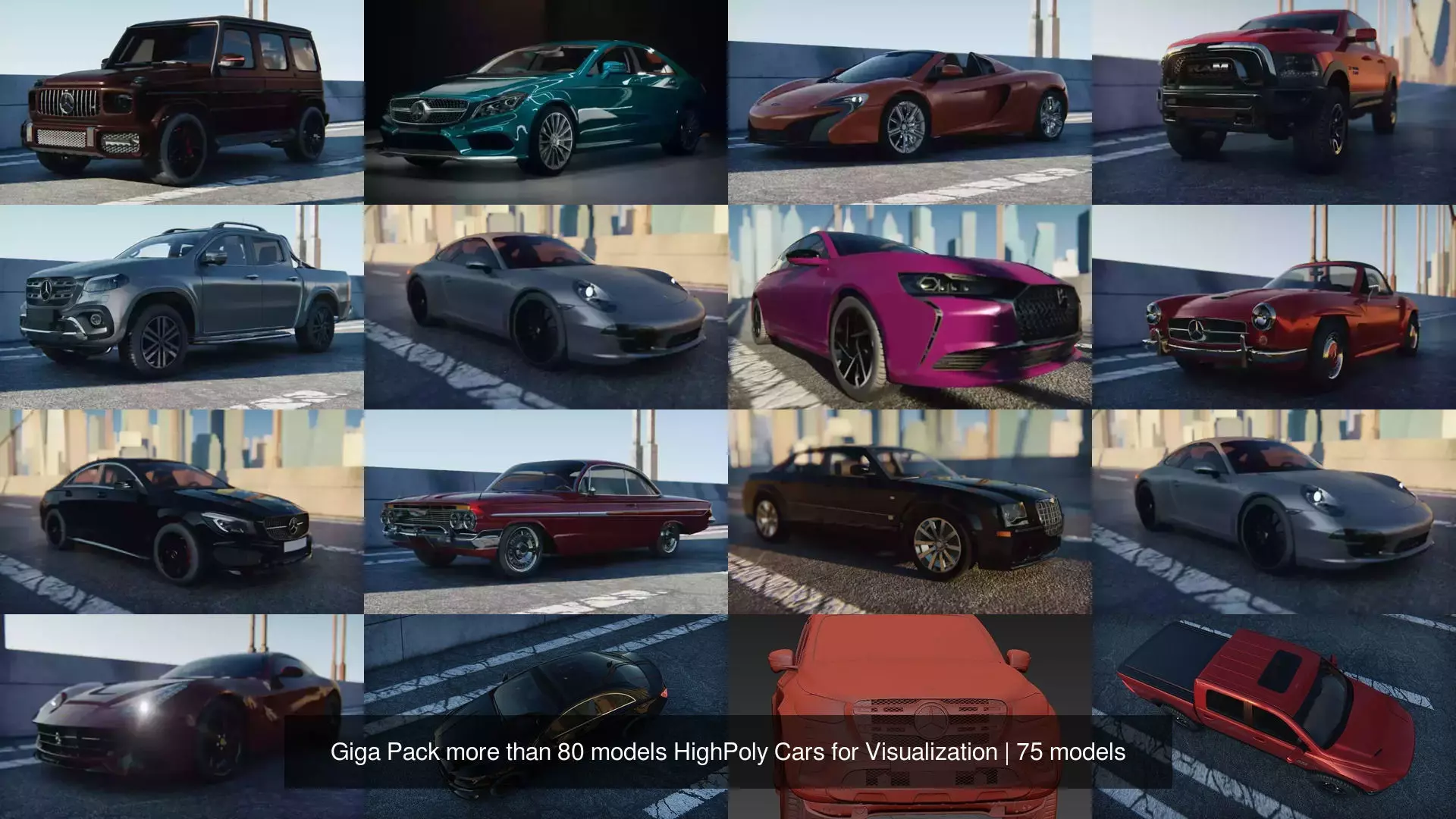 Giga Pack more than 80 models HighPoly Cars for Visualization 3D Model Collection_23