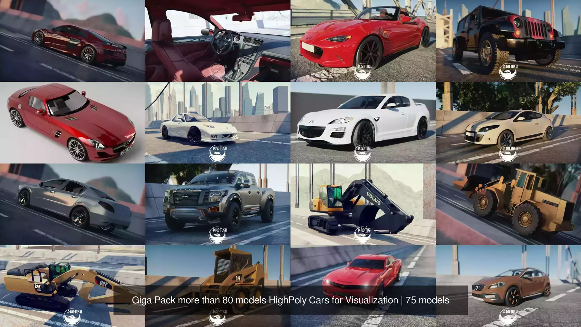 Giga Pack more than 80 models HighPoly Cars for Visualization 3D Model Collection_13