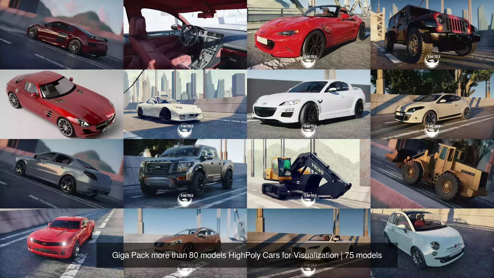 Giga Pack more than 80 models HighPoly Cars for Visualization 3D Model Collection_15