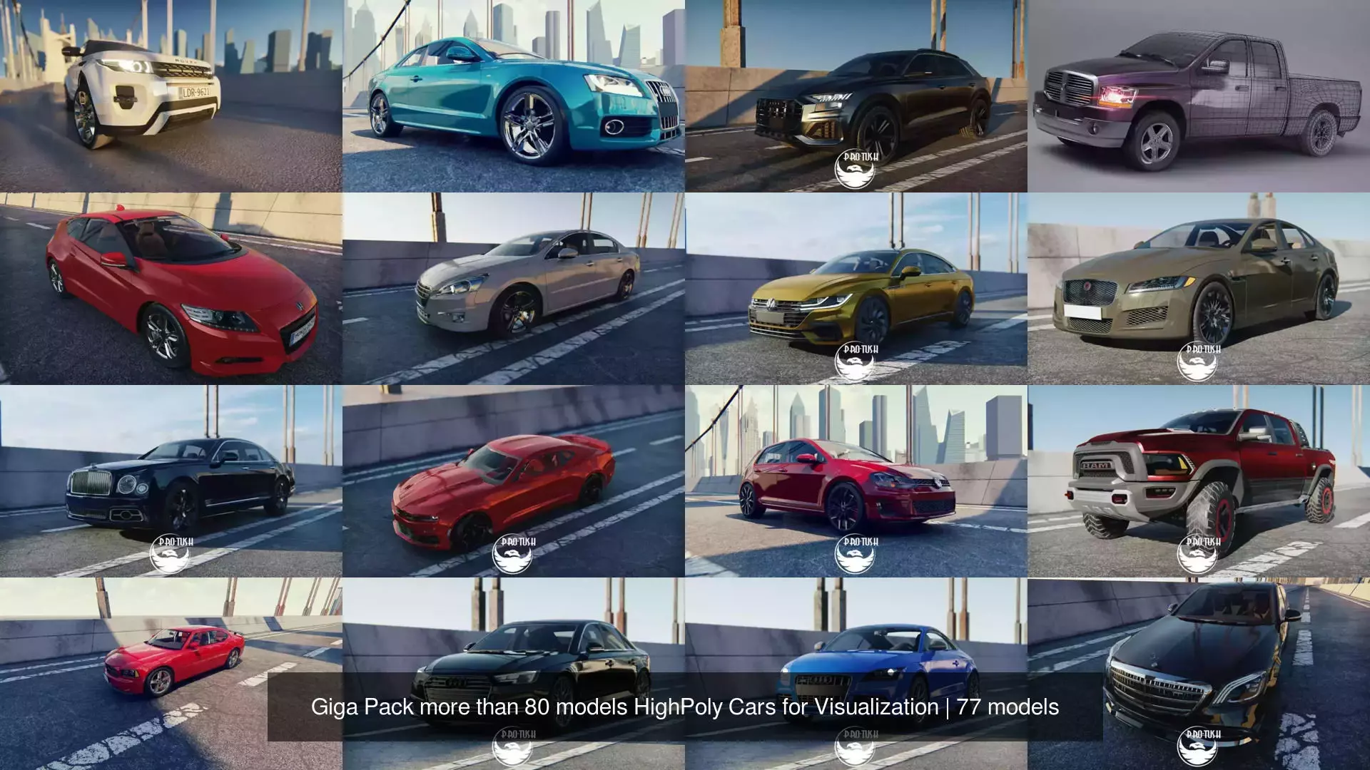 Giga Pack more than 80 models HighPoly Cars for Visualization 3D Model Collection_3